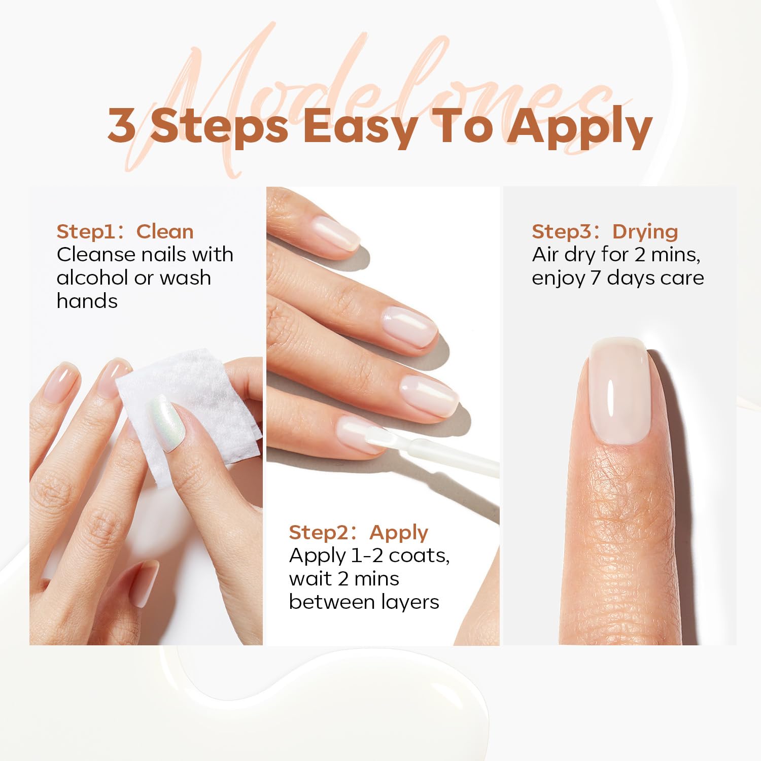 modelones Nail Strengthener. Milky White Nail Polish Nail Repair for Damaged Nails Hardener Quick Dry Nail Growth Natural Nail Concealer Foundation Strengthening Nails & Toenails Women Manicurist : Beauty & Personal Care