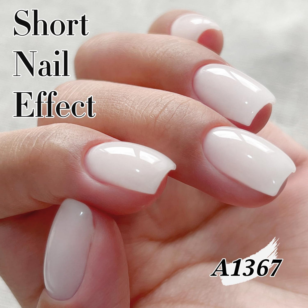 Double Rhythm 15ML Gel Nail Polish Pure Sheer Same Color Same Bottle Gel Polish Art Manicure Salon DIY at Home for Women (Milky White-A1075) : Beauty & Personal Care