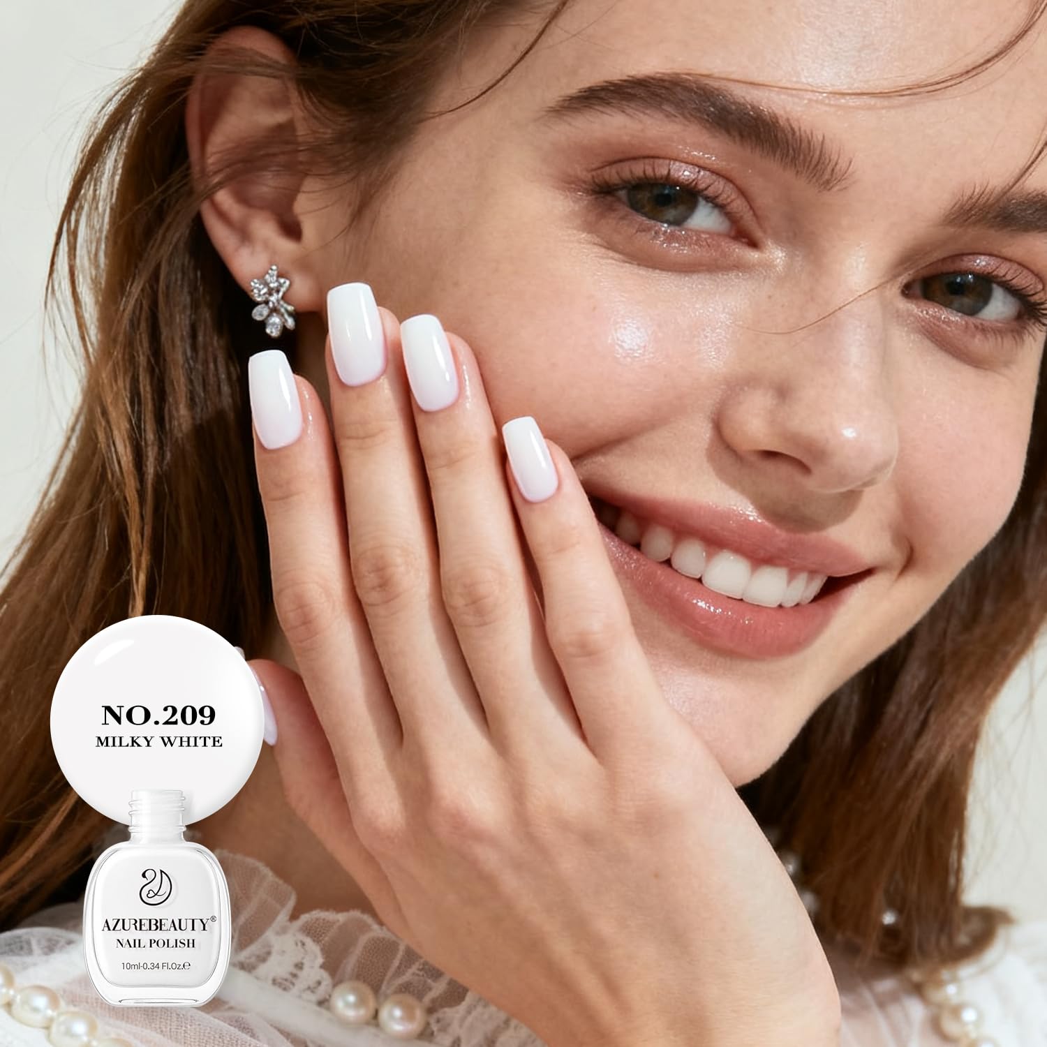 AZUREBEAUTY Milky White Translucent Nail Polish – Quick Dry. Long-Lasting. Natural Jelly Glossy Finish for DIY Manicure & Nail Art. Salon Quality for Women : Beauty & Personal Care
