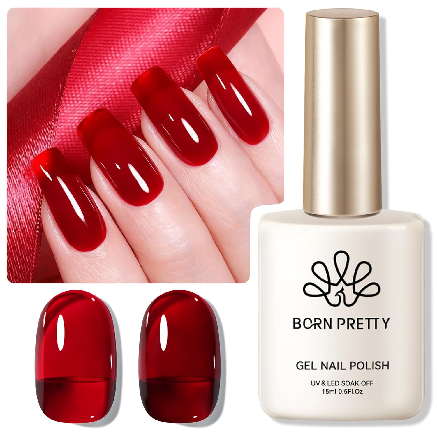 Born Pretty Milky White Gel Nail Polish Jelly White Sheer Translucent Neutral Gel Polish Soak Off Nail Art Gel 15ml. 0.54 Fl Oz : Beauty & Personal Care