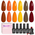Beetles Nude Gel Nail Polish Set - 6 Colors Nude Pink Brown Neutral Jelly Gel Polish Kit Sheer Translucent Effect Soak Off UV Nail Art Design Drunken Rose Collection Manicure Gift for Women : Beauty & Personal Care