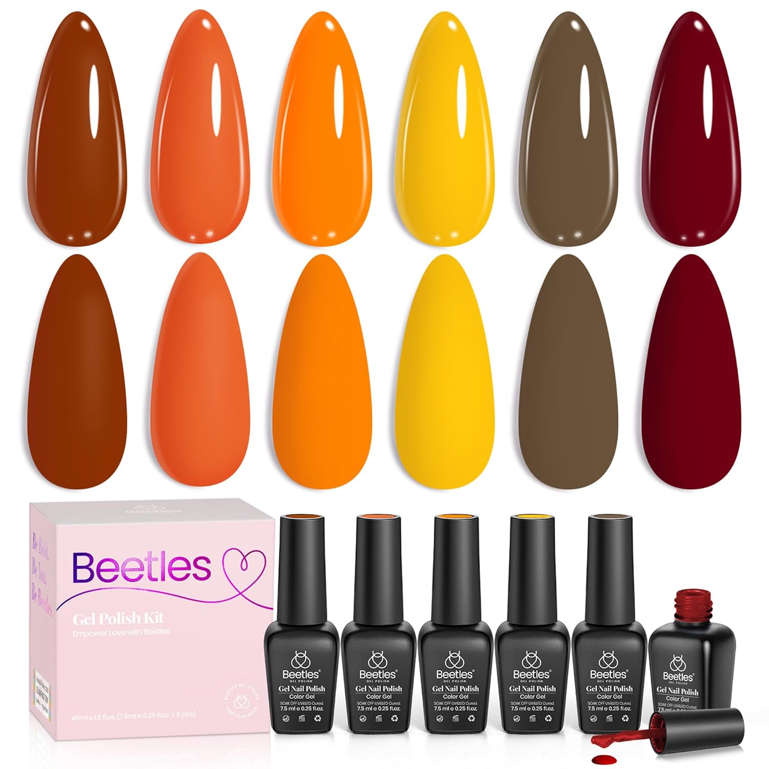 Beetles Nude Gel Nail Polish Set - 6 Colors Nude Pink Brown Neutral Jelly Gel Polish Kit Sheer Translucent Effect Soak Off UV Nail Art Design Drunken Rose Collection Manicure Gift for Women : Beauty & Personal Care