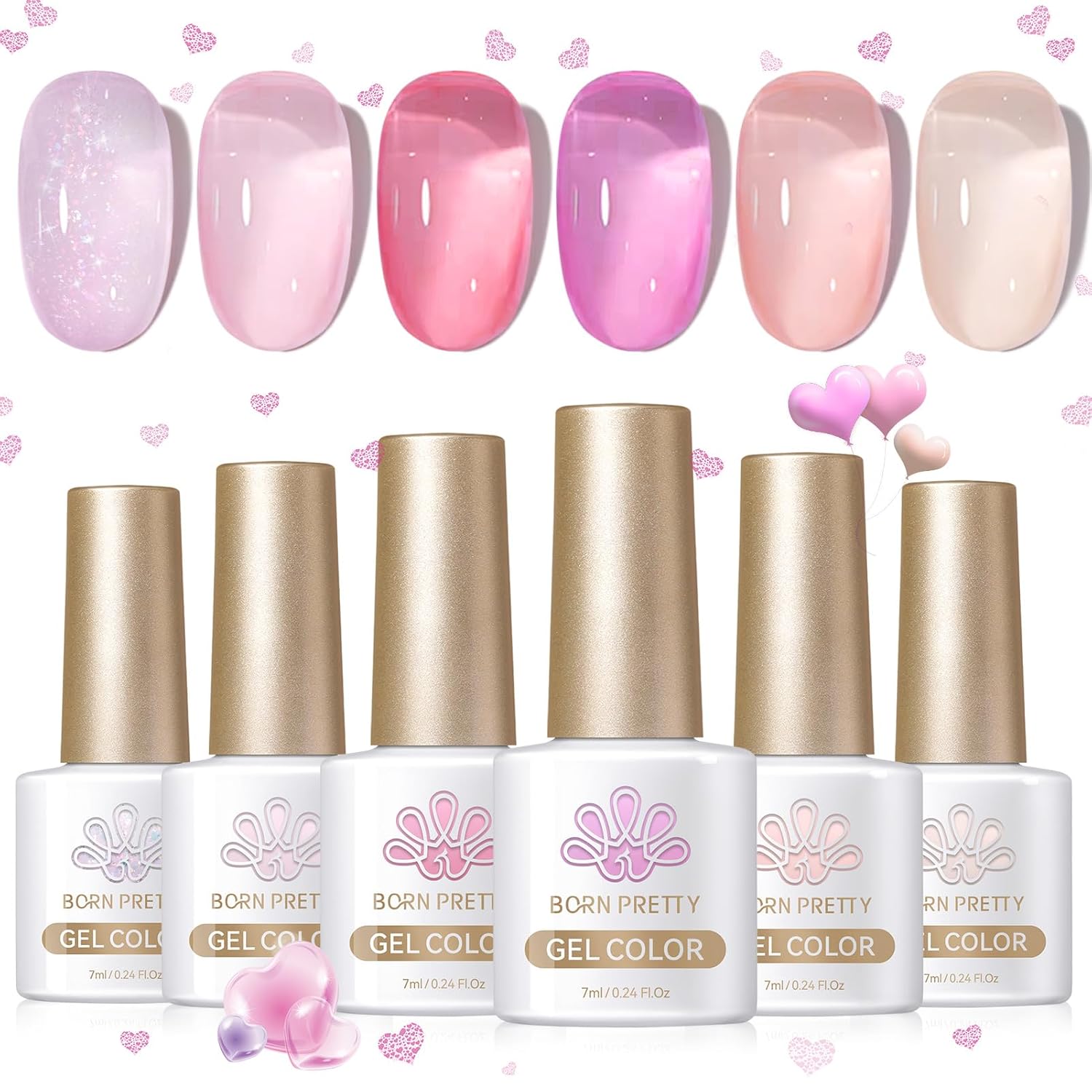 Born Pretty Pastel Gel Nail Polish Set Spring Summer Gel Polish Macaron Candy Sweet Color Gel Polish Easter Soft Pink Yellow Purple Blue Green Colors Collection Nail Art Gift Box 7ML 6PCS : Beauty & Personal Care
