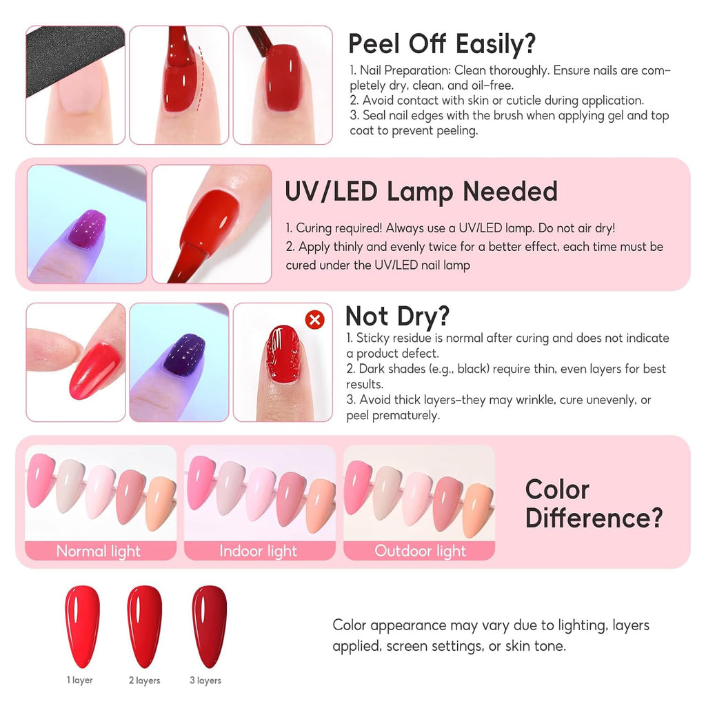 COSCELIA 25PCS Gel Nail Polish Set Spring Summer Colors Gel Nail Polish Soak Off with Glossy Matte Silver Golden Glitter Top Coat Red Brown Black White Green DIY Gifts for Women Girls : Beauty & Personal Care