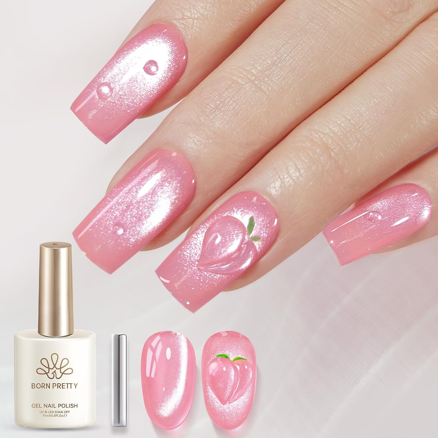 Born Pretty 9D Cat Magnetic Eye Gel Nail Polish Holographic Rainbow Gel Polish Blue Purple Soak Off U V LED Gel Polish Nail Art Design Manicure Salon DIY Home 15ML : Beauty & Personal Care