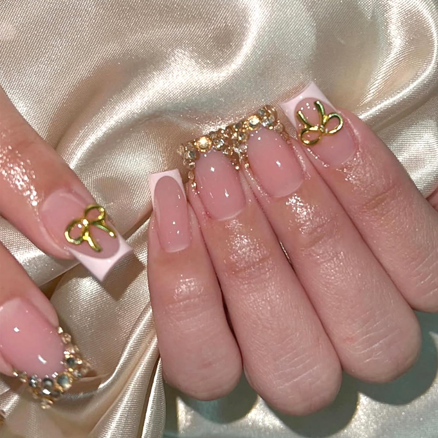 6 Packs (144 Pcs) | Reusable Press on Nails | Stick on Nails 12 Sizes-6 Styles | Cute Bow Nails : Beauty & Personal Care