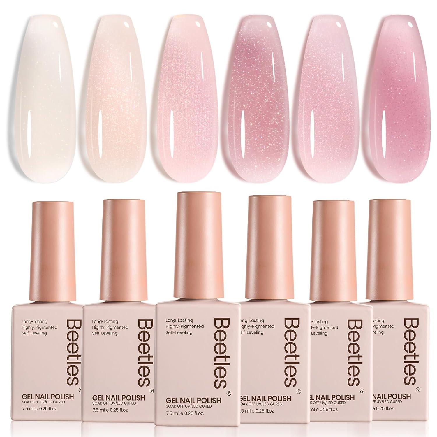 beetles Gel Polish Whispers of Love Jelly Gel Nail Polish Set - 6 Colors Milky White Nude Pink Neutral Sheer Translucent Soak Off UV Gel Nail Kit. Nail Concealer for Salon DIY Manicure Gift Women : Beauty & Personal Care