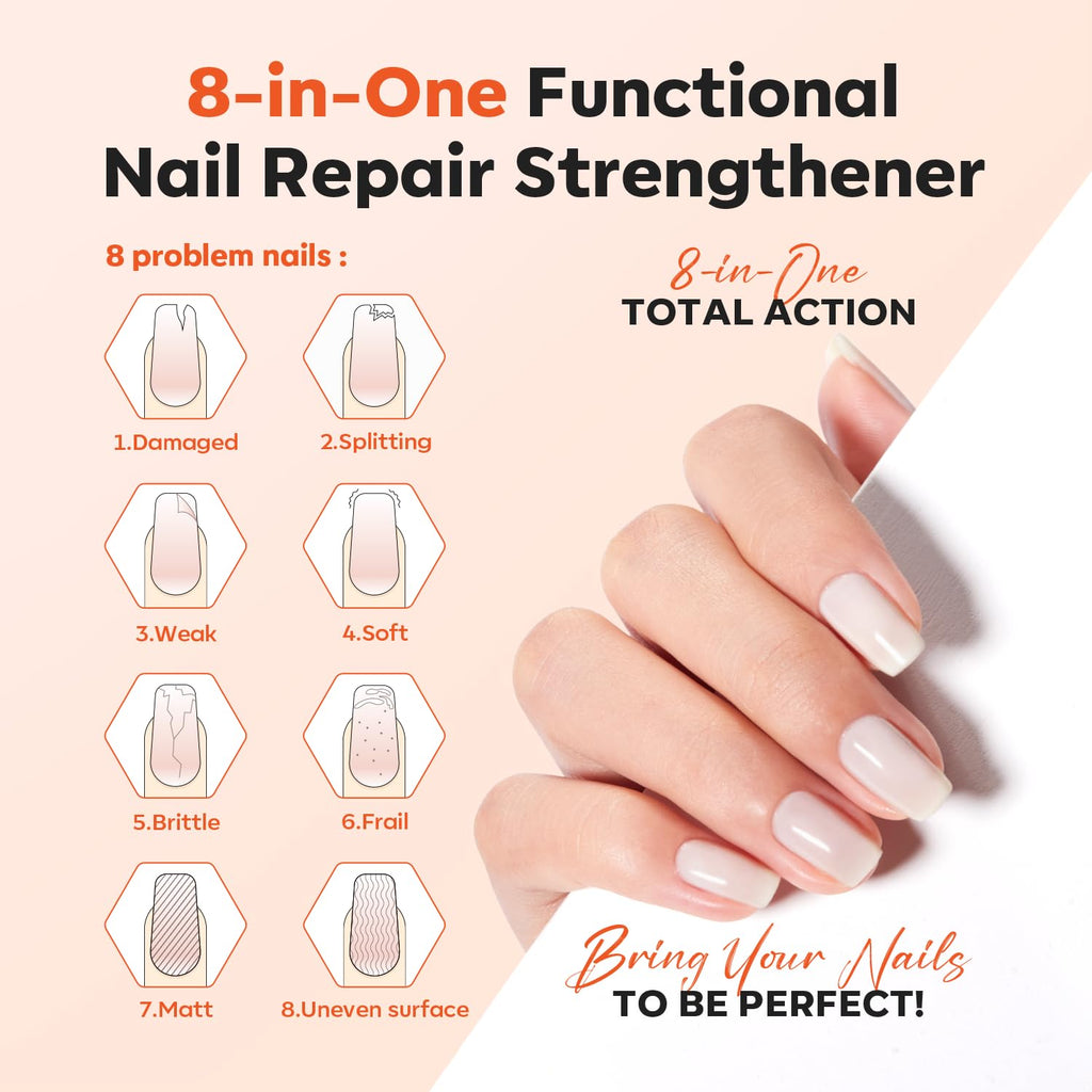 modelones Nail Strengthener. Milky White Nail Polish Nail Repair for Damaged Nails Hardener Quick Dry Nail Growth Natural Nail Concealer Foundation Strengthening Nails & Toenails Women Manicurist : Beauty & Personal Care