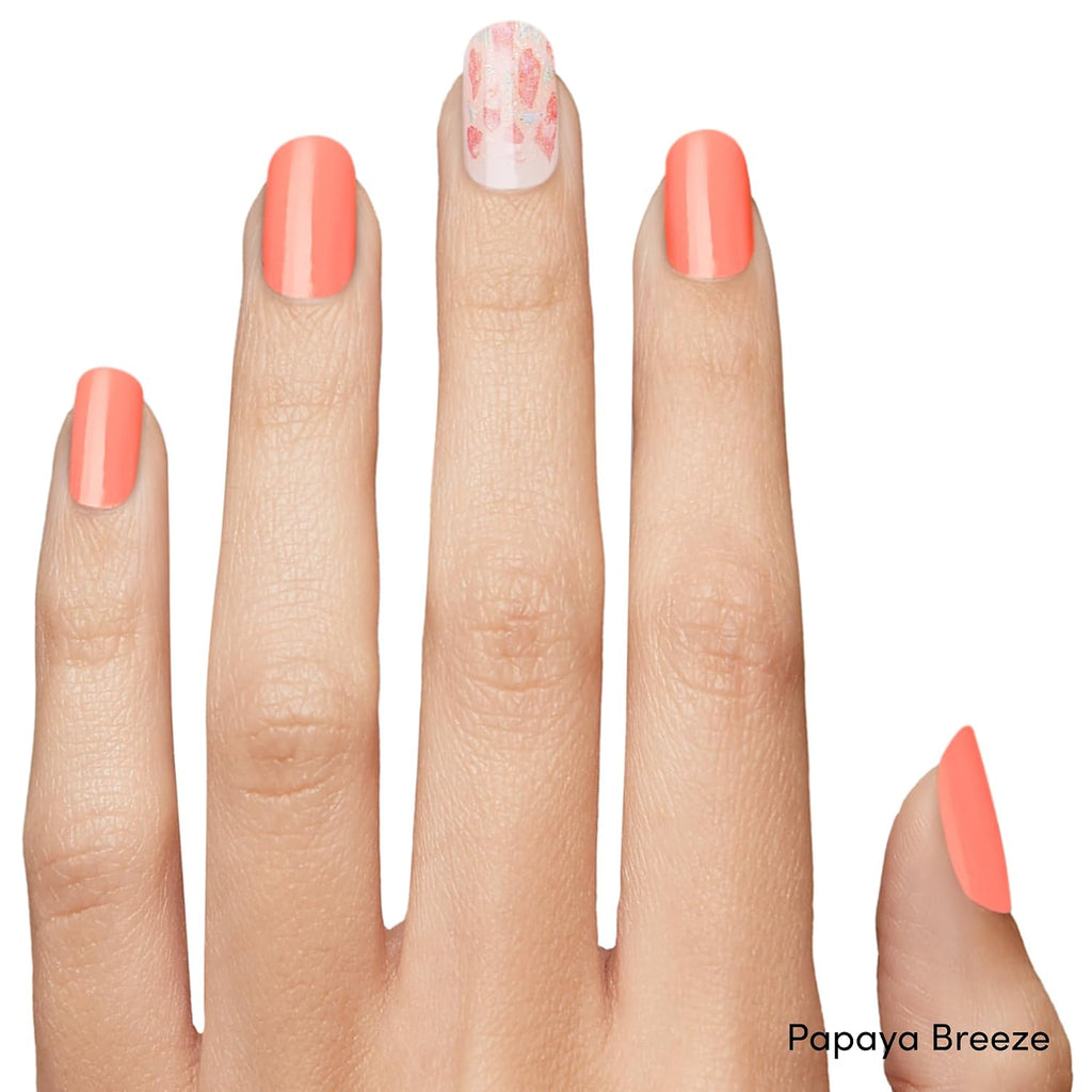 Dashing Diva Gloss Nail Strips Bundle - The Vivids Collection - Fruit Punch Petals & Papaya Breeze - UV Free. Chip Resistant. Long Lasting Gel Stickers - Contains 2 Sets : Beauty & Personal Care
