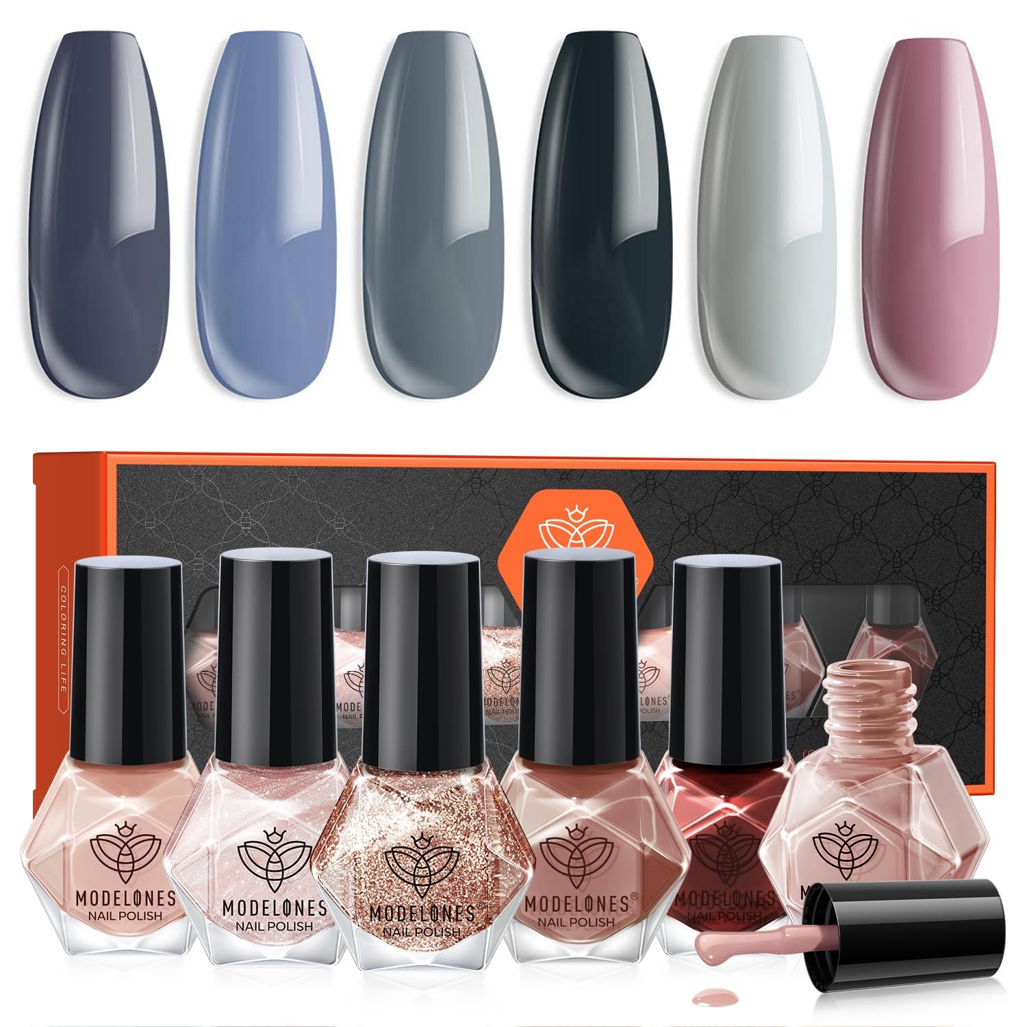 modelones Nail Polish Set 6 Colors Nude Nail Polish Jelly Set Red Pink Quick Dry Spring Summer Nail Polish 5ml (Sheer Nude Set) : Beauty & Personal Care