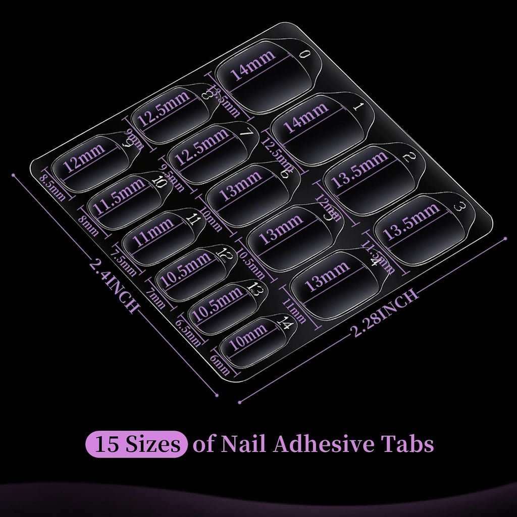 Teenitor 600pcs Press on Nail Adhesive Tabs. 15 Sizes of Nail Stickers for Press ons. Press on Nails Glue Stickers Press on Nail Sticky Tabs. Clear/Yellow : Beauty & Personal Care