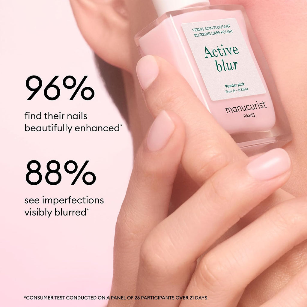 Manucurist Active Blur™ Blurring Treatment Nail Polish – Powder Pink Matte Nails Care with Niacinamide – No Lamp – Vegan & Made in France – Nail Strengthener and Growth for Weak Nails – Plant-Based : Beauty & Personal Care