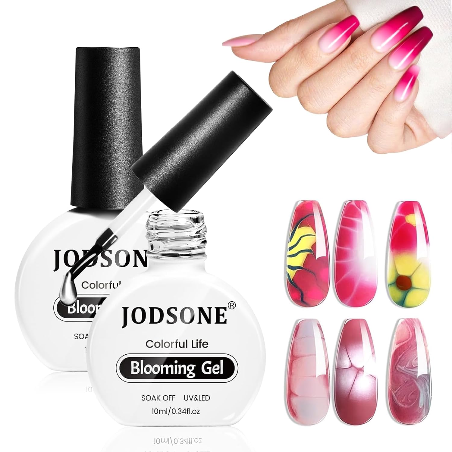 JODSONE 10ML Blooming Gel Nail Polish Clear Marble Nail Nail Art Accessories for Spreading Effects. Floral Print. Watercolor Design for Women : Beauty & Personal Care
