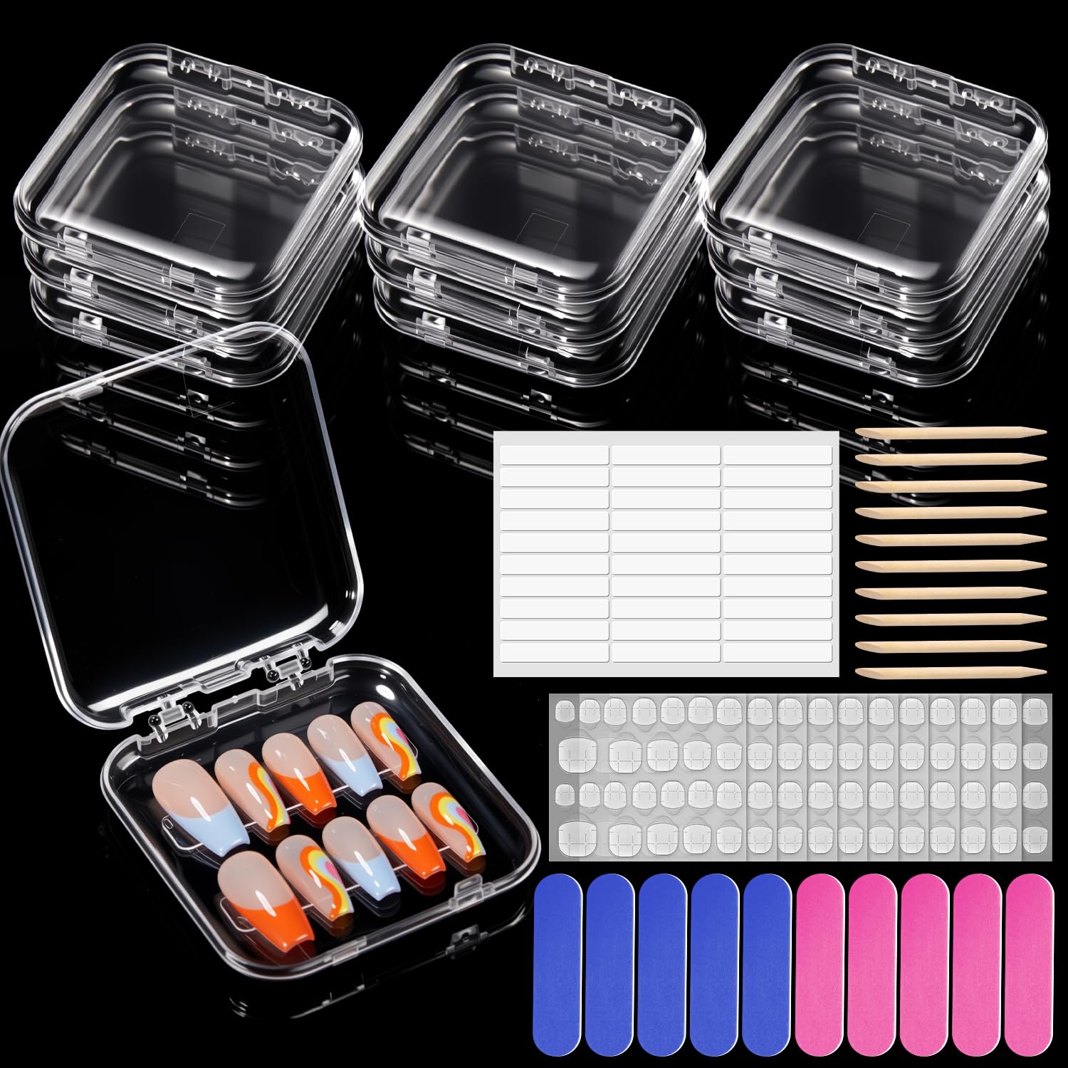 Modelones Press on Nails Short. Oval Spring Fake Nails. Reusable Nail Kit with Nail Glue Adhesive Tabs Mini Nail File. Nails Press Ons 32Pcs 16Sizes. Women Girl Gift. Pink Ombre : Beauty & Personal Care
