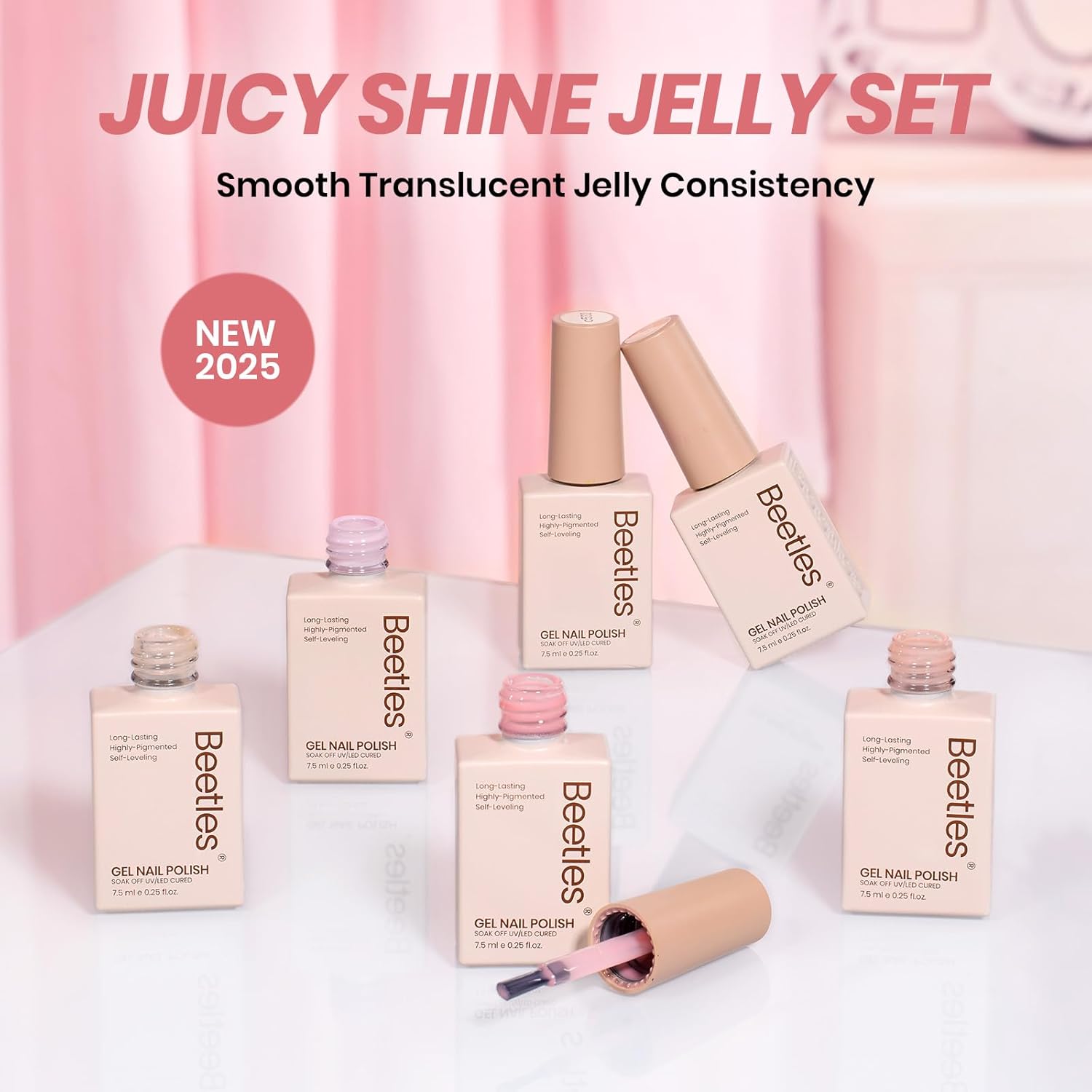 beetles Gel Polish Whispers of Love Jelly Gel Nail Polish Set - 6 Colors Milky White Nude Pink Neutral Sheer Translucent Soak Off UV Gel Nail Kit. Nail Concealer for Salon DIY Manicure Gift Women : Beauty & Personal Care