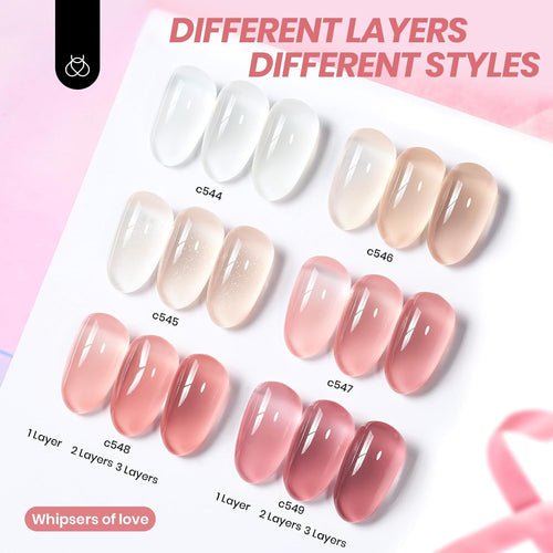 beetles Gel Polish Whispers of Love Jelly Gel Nail Polish Set - 6 Colors Milky White Nude Pink Neutral Sheer Translucent Soak Off UV Gel Nail Kit. Nail Concealer for Salon DIY Manicure Gift Women : Beauty & Personal Care
