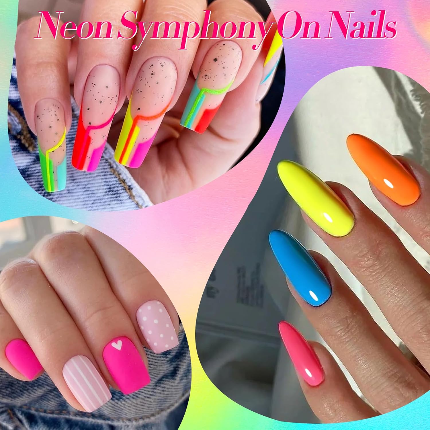 Born Pretty Neon Nail Polish Set. 15 Colors Spring Summer Nail Polish Quick Dry Nail Polish Kit Hot Pink Yellow Green Blue Neon Nail Lacquer Manicure Set for DIY Nail Art Salon Home Gift : Beauty & Personal Care