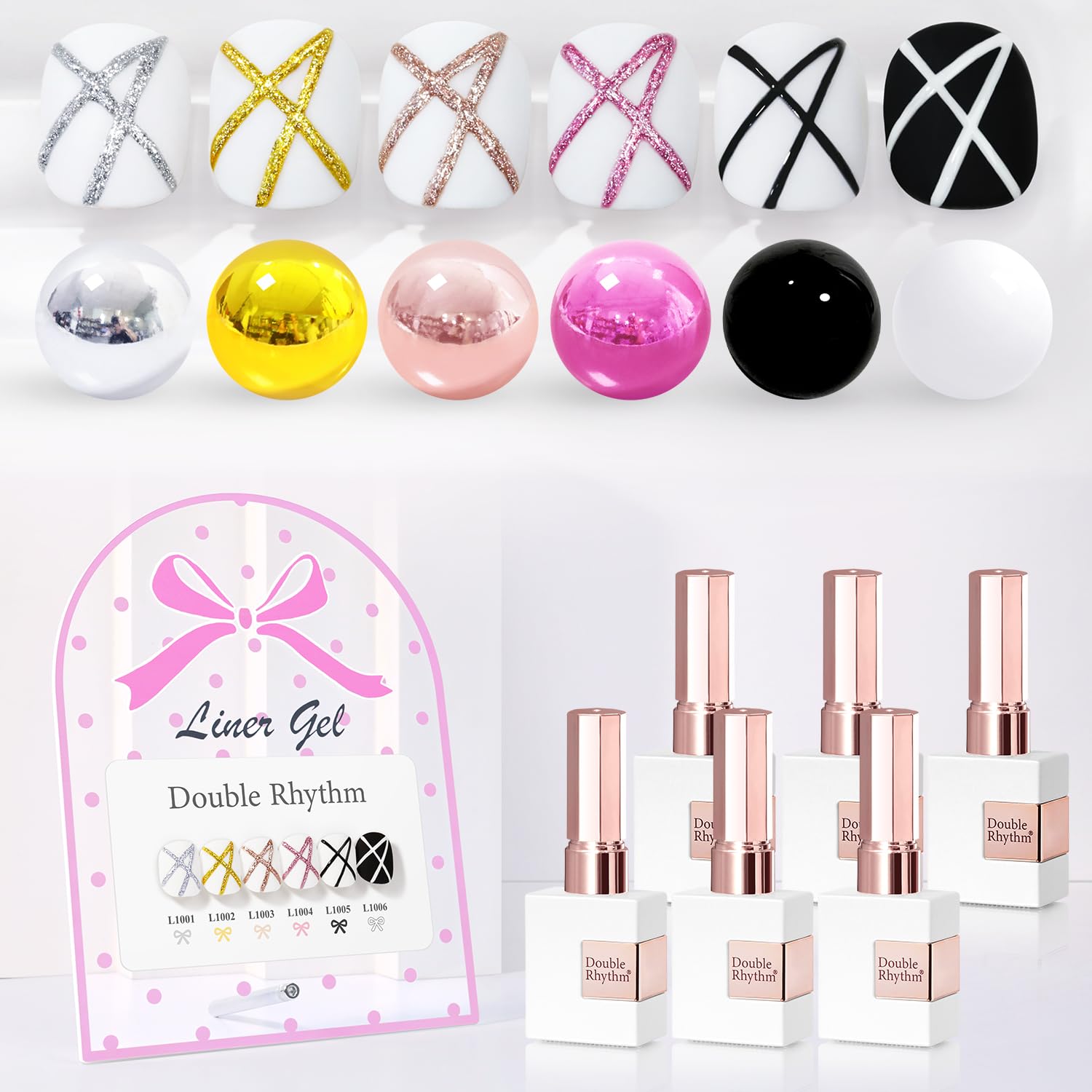 Double Rhythm 6 Pcs 15 ML Gel Polish Set Same Color Same Bottle Soak Off Gel Polish Kit Nail Art Manicure Salon DIY at Home for Women (Burgundy Red Nude Pink Purple Beige-T6-3) : Beauty & Personal Care