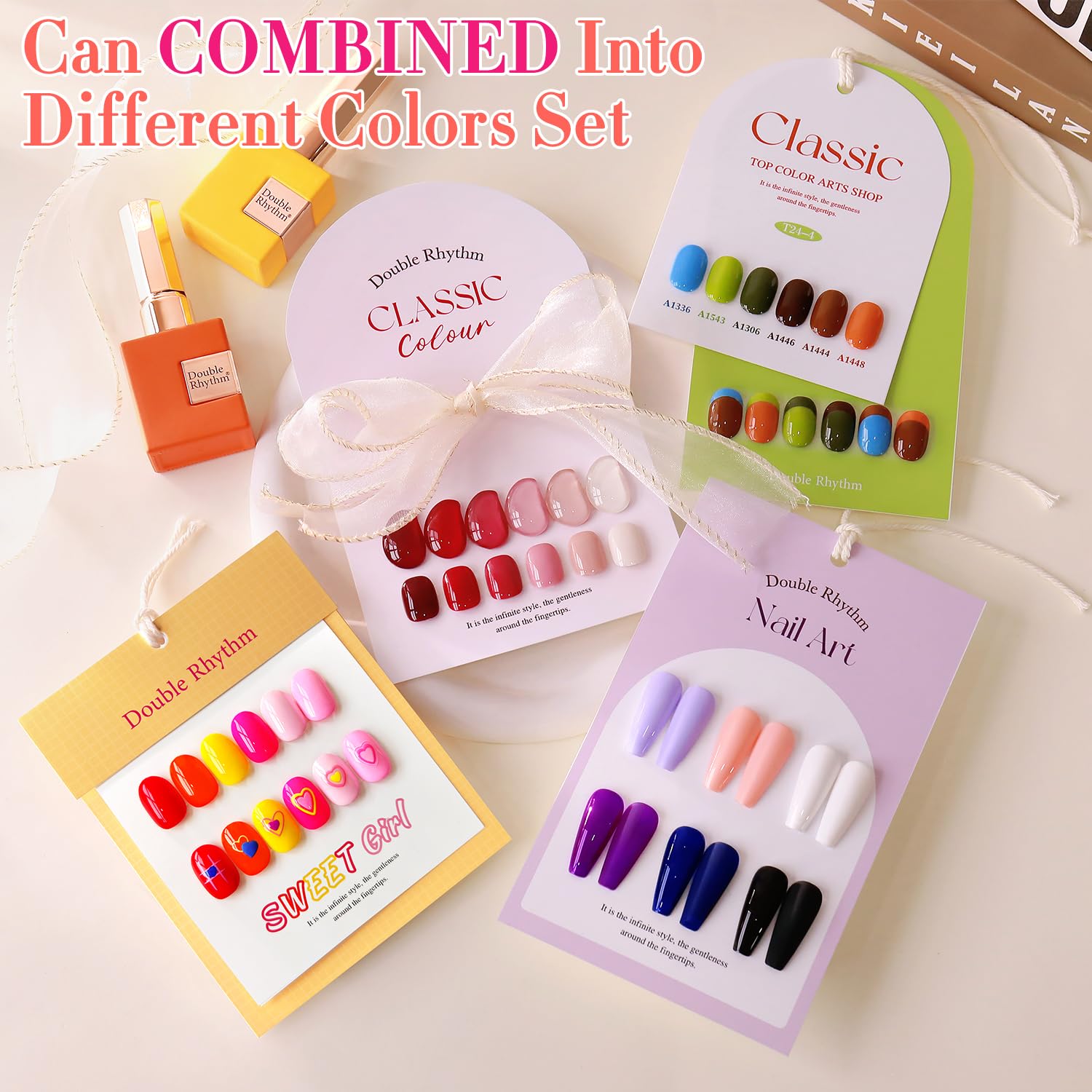 Double Rhythm 28Pcs 0.5Oz Gel Nail Polish Set Same Color Same Bottle Gel Polish Kit Nail Art Manicure Salon DIY at Home for Women (Red Pink Collection-T24-4) : Beauty & Personal Care
