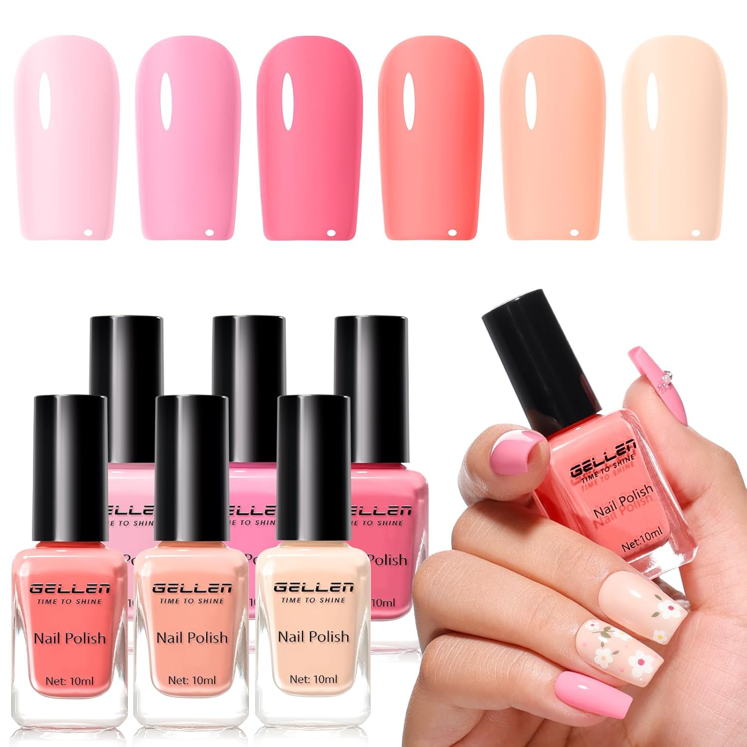 GELLEN Nail Polish Neutral Earth Tones. Nude Dusty Rose Fall Winter Air Dry Regular Nail Polish 6-color Set for Finger Toe Nails Home Salon All Seasons. Not UV Gel. Hema Free. Non Toxic. TPO Free : Beauty & Personal Care