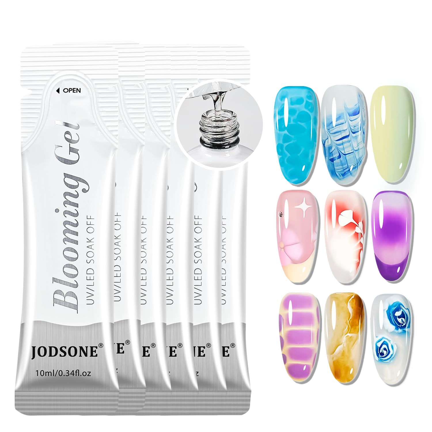 JODSONE 16.5ml Clear Blooming Gel Nail Polish for Spreading Effect Marble Natural Stone Watercolor Floral Print Nail Painting and Can Be Easily Used Suitable for DIY Nail Art : Beauty & Personal Care
