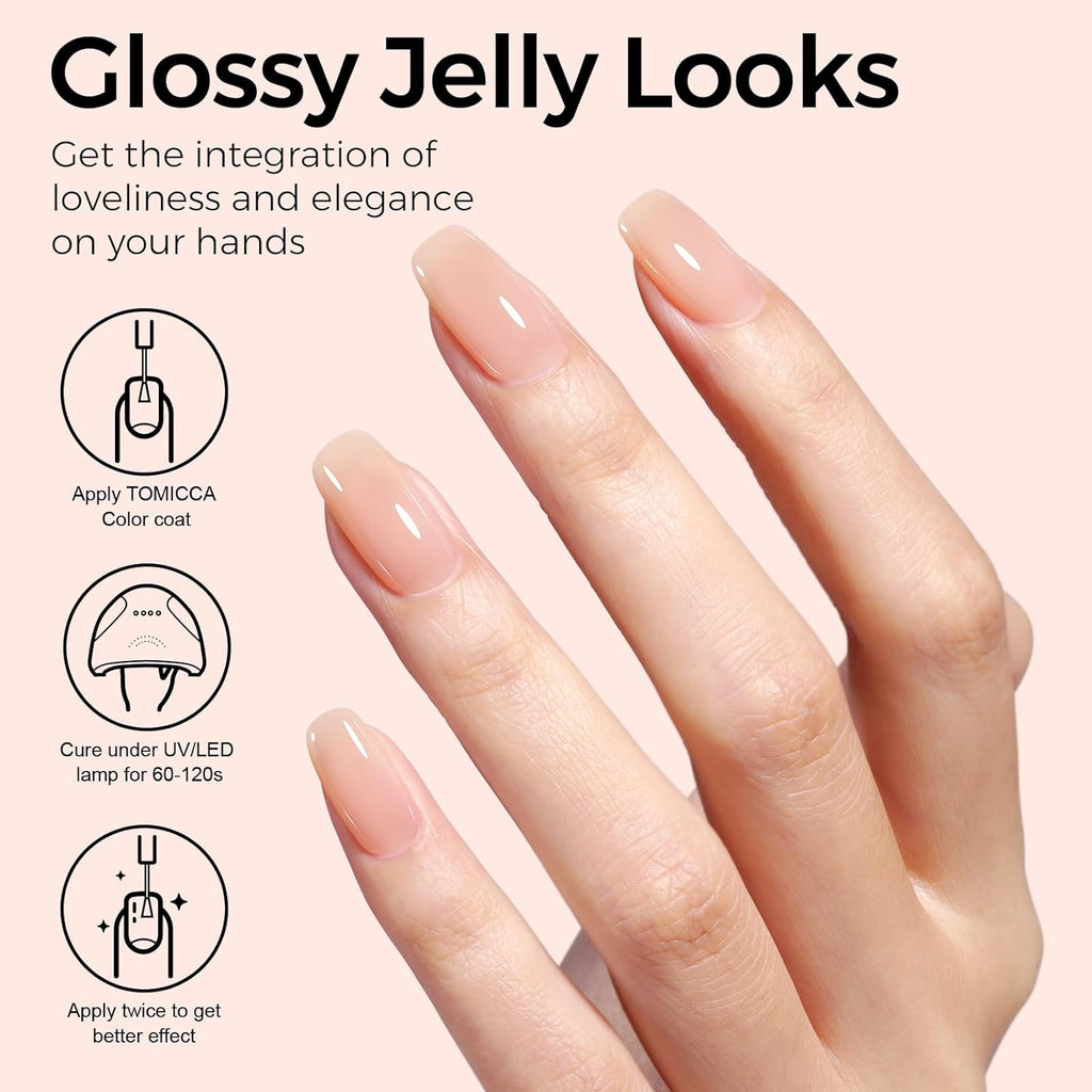TOMICCA Nude Gel Nail Polish.15ml Light Nude Gel Polish.Soak Off Uv Led Cure Needed .Color Long Lasting Translucent Nail Art Manicure French Salon Diy Design Gifts For Woman : Beauty & Personal Care