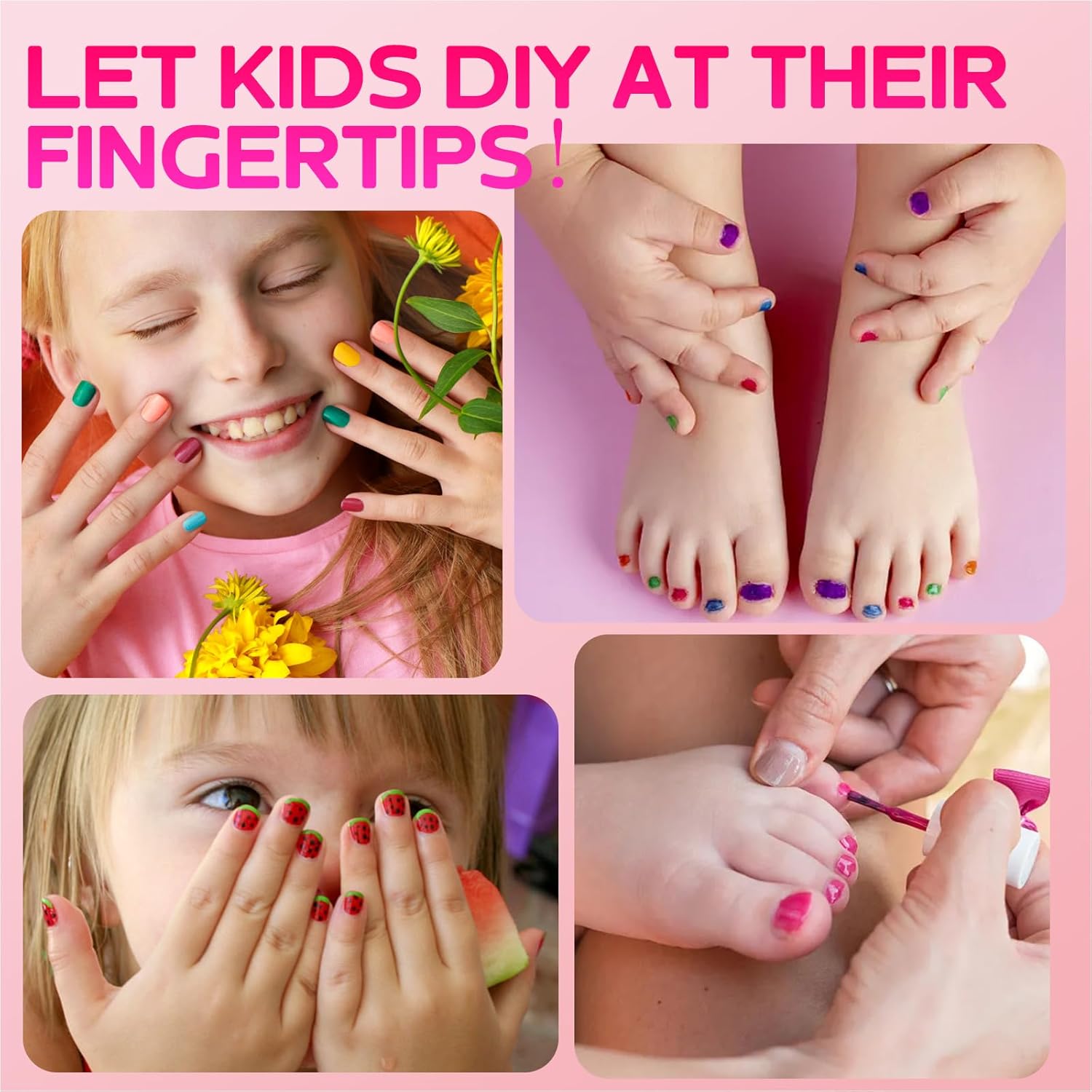 TOMICCA Kids Nail Polish Set. Non Toxic Quick Dry Water-Based Peel-Off 10 Colors Toddler Nail Polish Kit Natural Safe Quick Diy Kids Gifts Kit for Girls Ages 5+ : Beauty & Personal Care