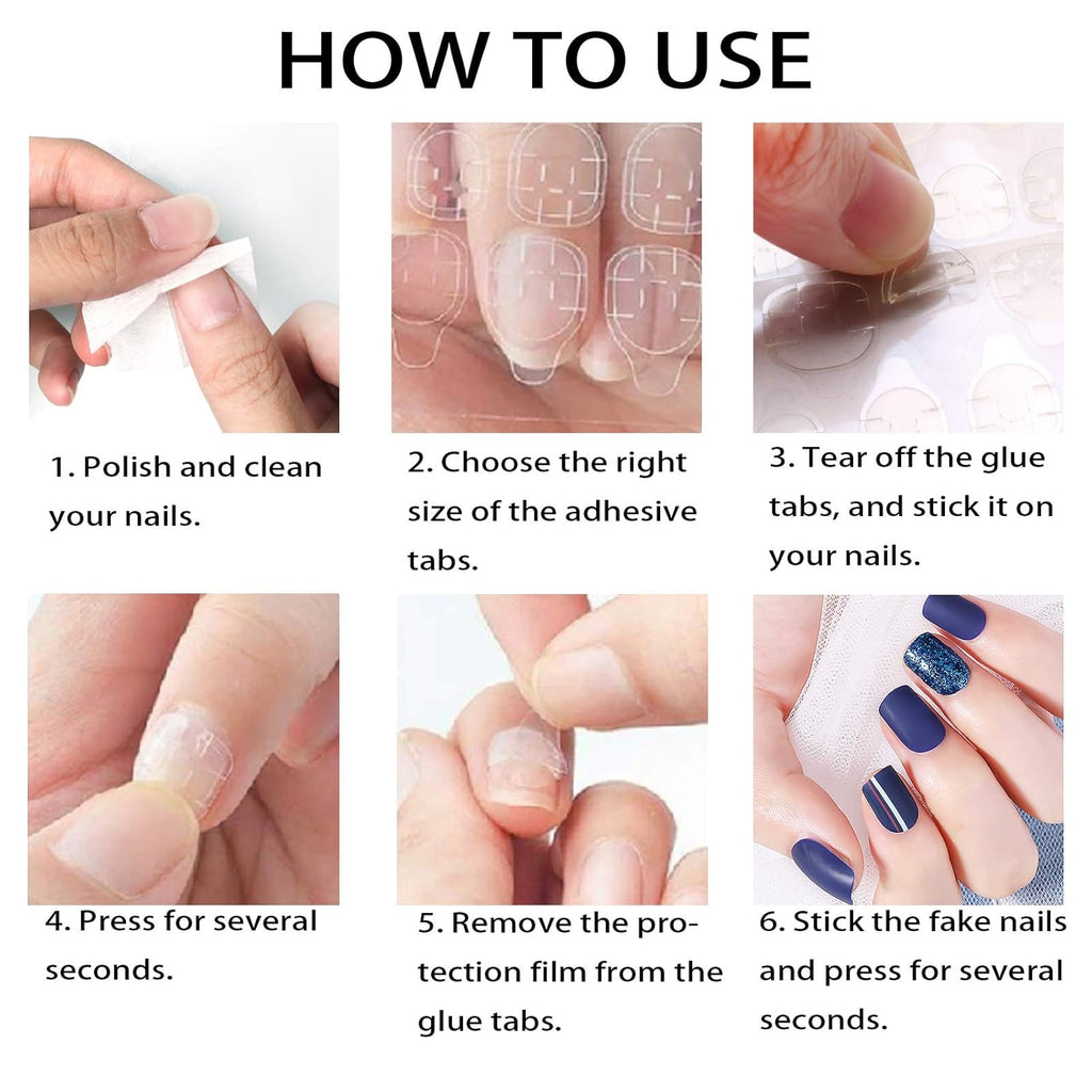 Allstarry 288pcs (12 Sheets) Adhesive Tabs Waterproof Breathable Glue Tabs Double-Sided Nail Jelly Sticker Super Sticky Fake Nail Glue Stickers Transparent Flexible for Manicure : Beauty & Personal Care