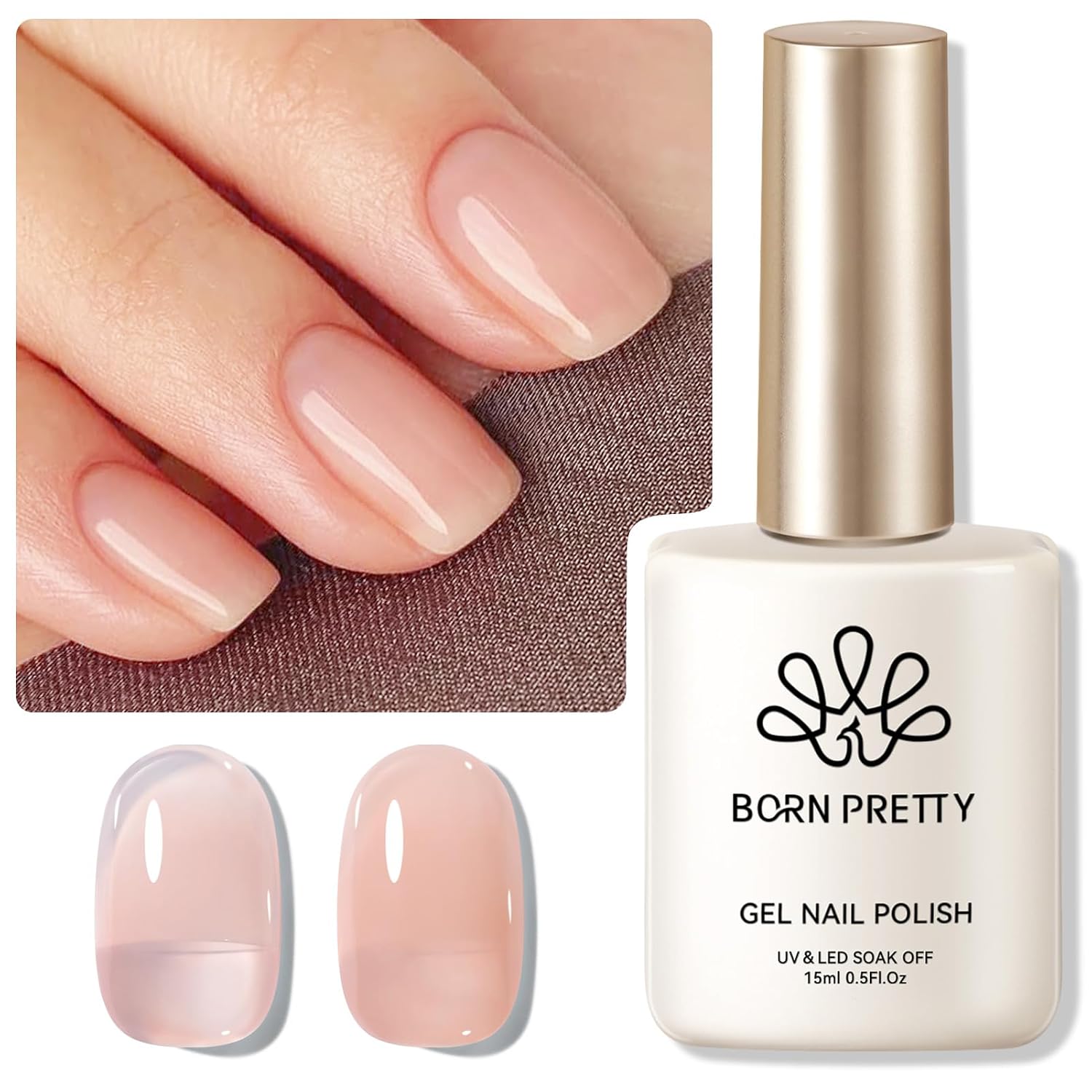 Born Pretty Milky White Gel Nail Polish Jelly White Sheer Translucent Neutral Gel Polish Soak Off Nail Art Gel 15ml. 0.54 Fl Oz : Beauty & Personal Care