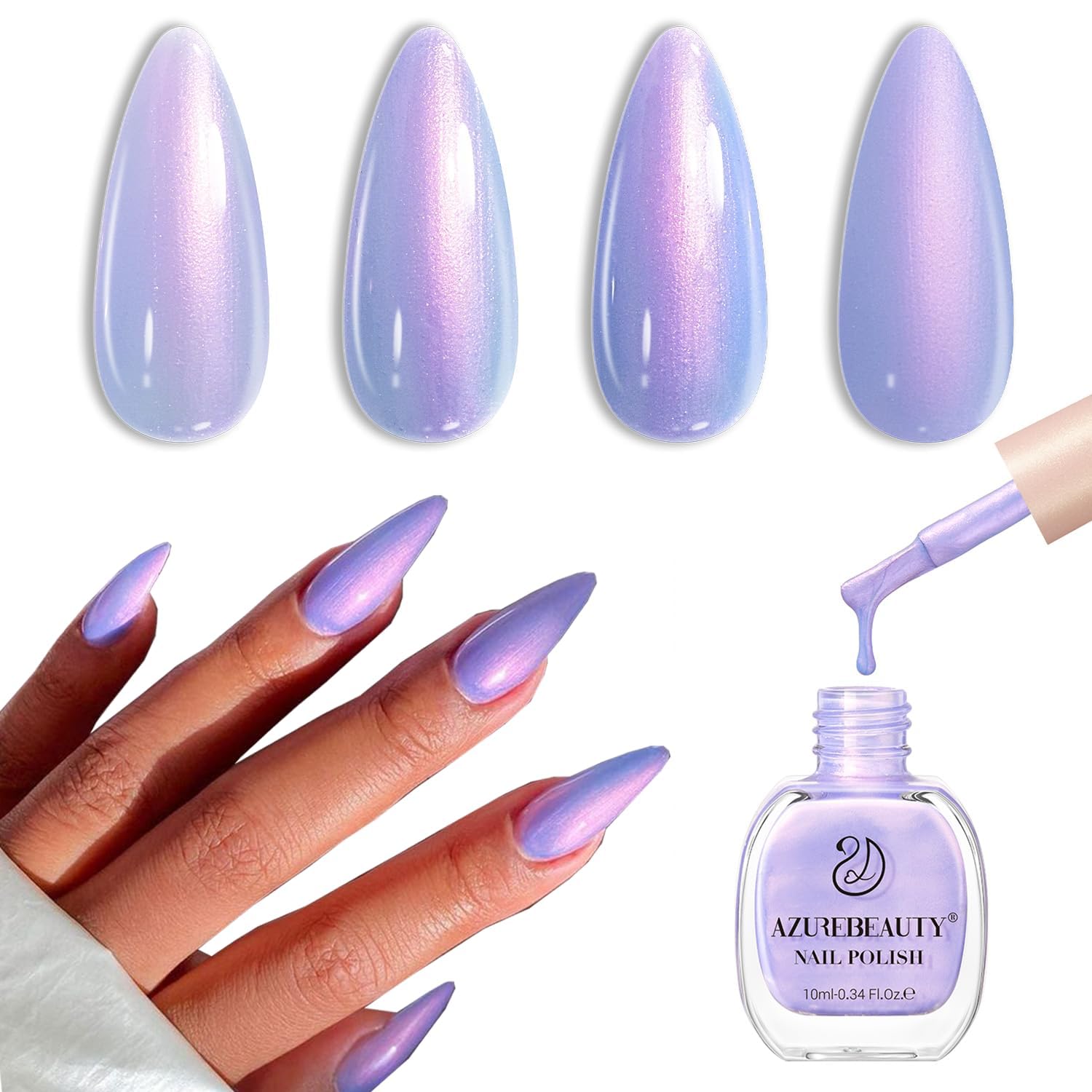 AZUREBEAUTY Milky White Translucent Nail Polish – Quick Dry. Long-Lasting. Natural Jelly Glossy Finish for DIY Manicure & Nail Art. Salon Quality for Women : Beauty & Personal Care