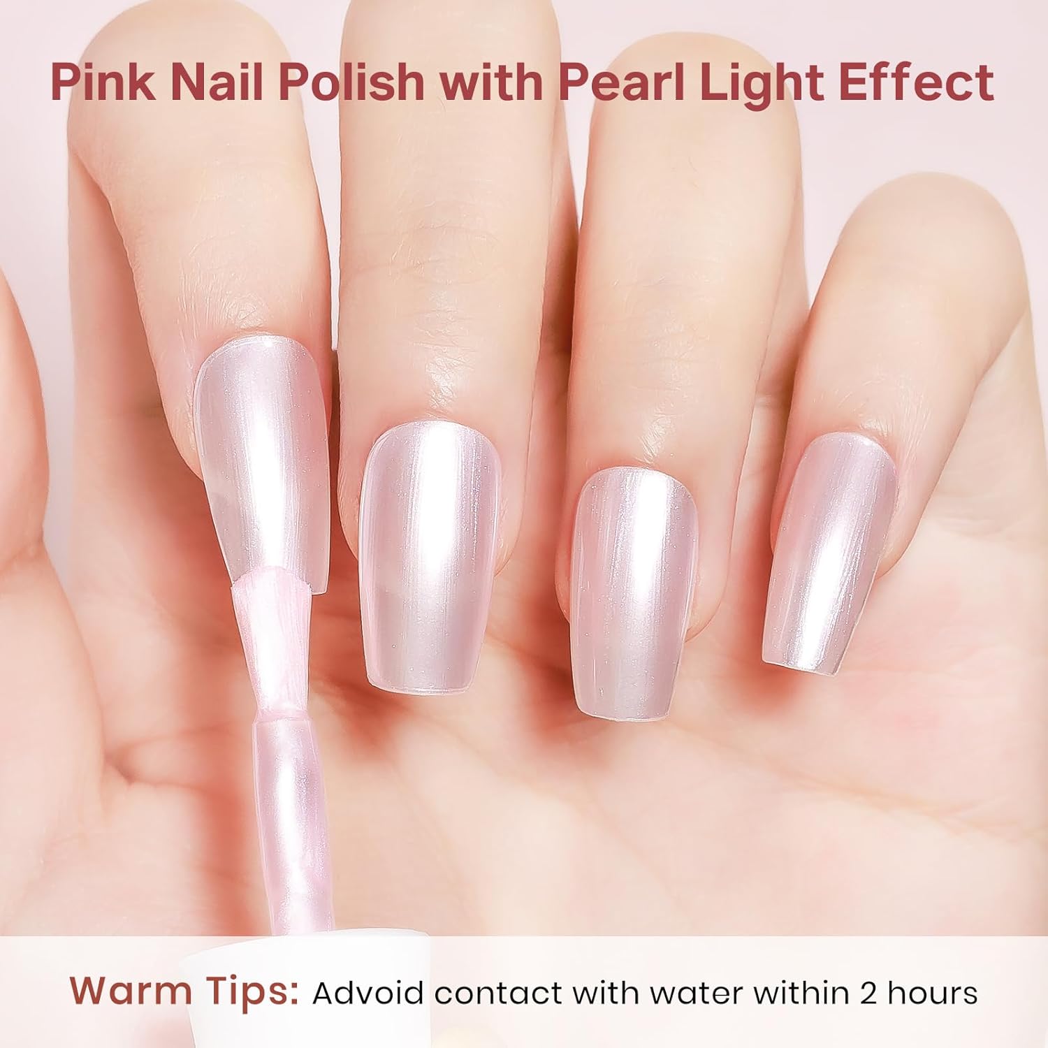 MIZHSE Pearlescent Pink Nail Polish. Quick Dry Pearl Nail Polish. Air Fast Drying 15ml Pale Pink Nail Lacquer Non Gel Oil-based Nail Art Manicure Home DIY : Beauty & Personal Care
