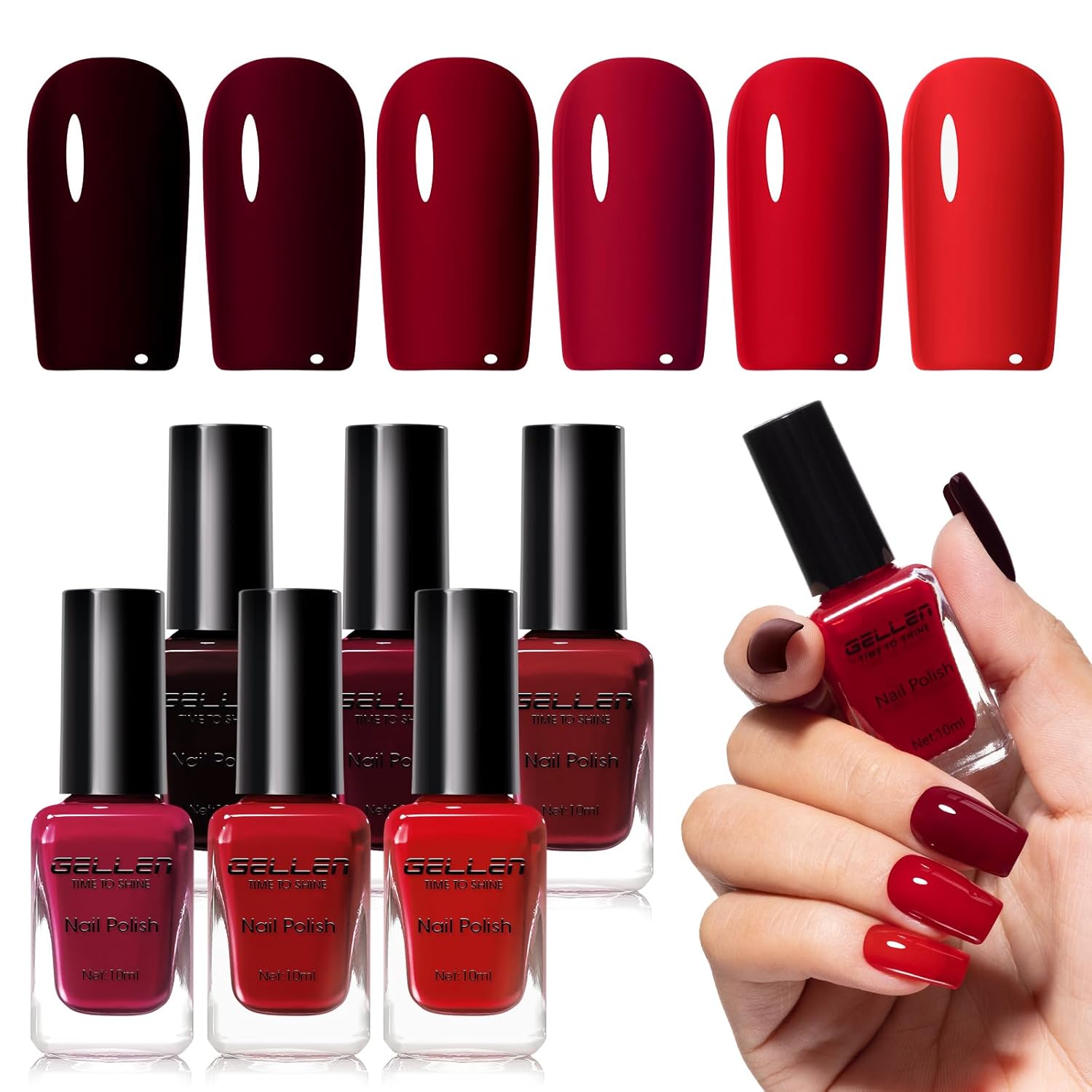 GELLEN Nail Polish Neutral Earth Tones. Nude Dusty Rose Fall Winter Air Dry Regular Nail Polish 6-color Set for Finger Toe Nails Home Salon All Seasons. Not UV Gel. Hema Free. Non Toxic. TPO Free : Beauty & Personal Care
