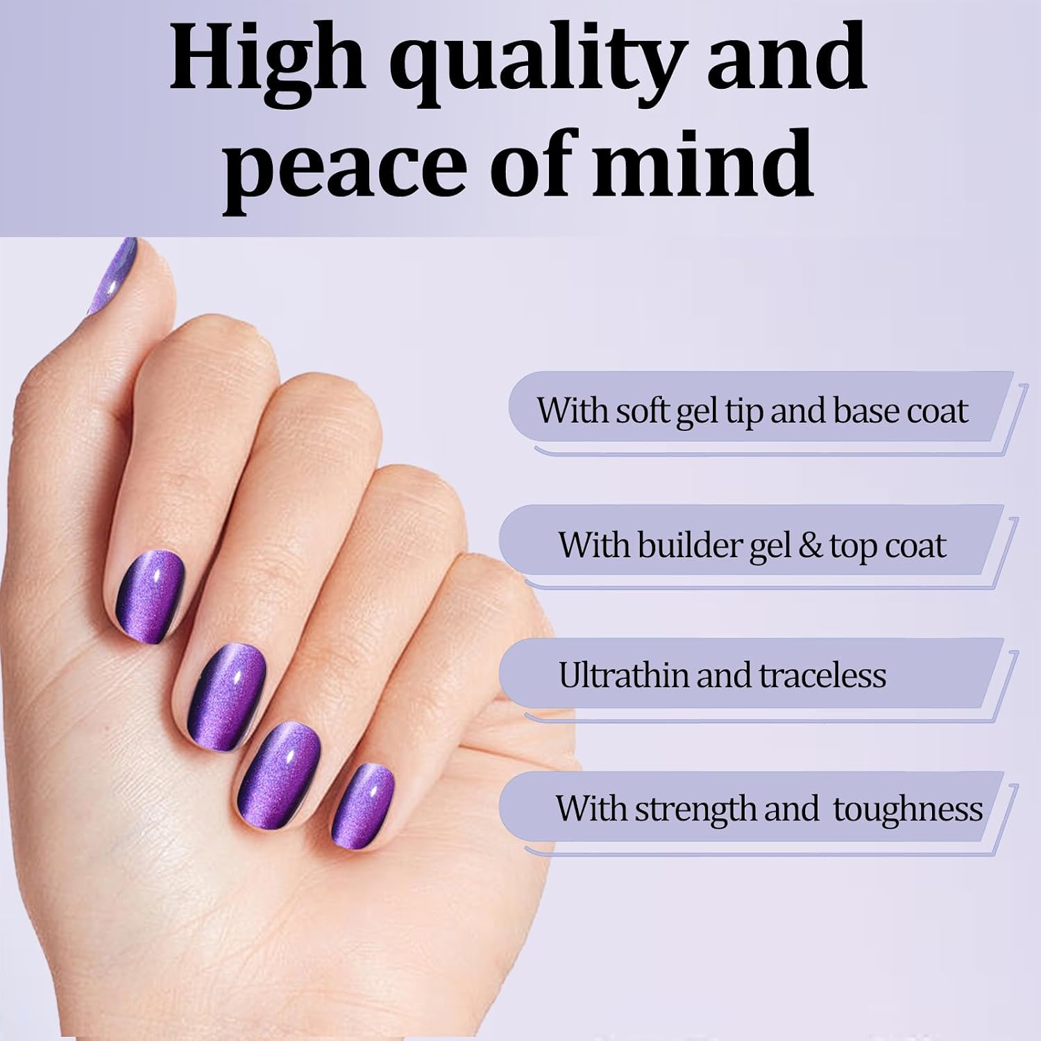 Laza 210pcs Cat Eye Press on Nails for Women 7 Colors Short Square Reusable Nail Tips in 15 Sizes Long Lasting Salon Fake Nails Stick on Artificial Acrylic False Nail Tips — Chameleon Series : Beauty & Personal Care