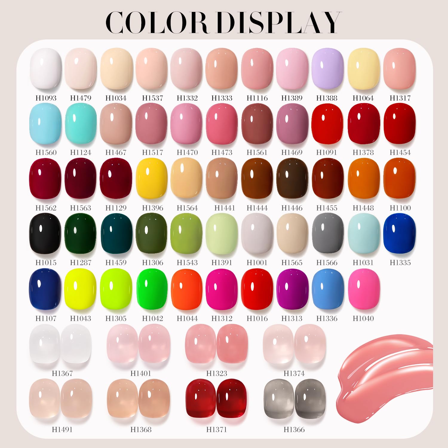 Double Rhythm 0.50 OZ Gel Polish Hema Free Same Color Same Bottle Golden Round Translucent Neutral Natural Milky 15 ML Jelly UV Polish Art DIY at Home (Bright Pink-H1040) : Beauty & Personal Care