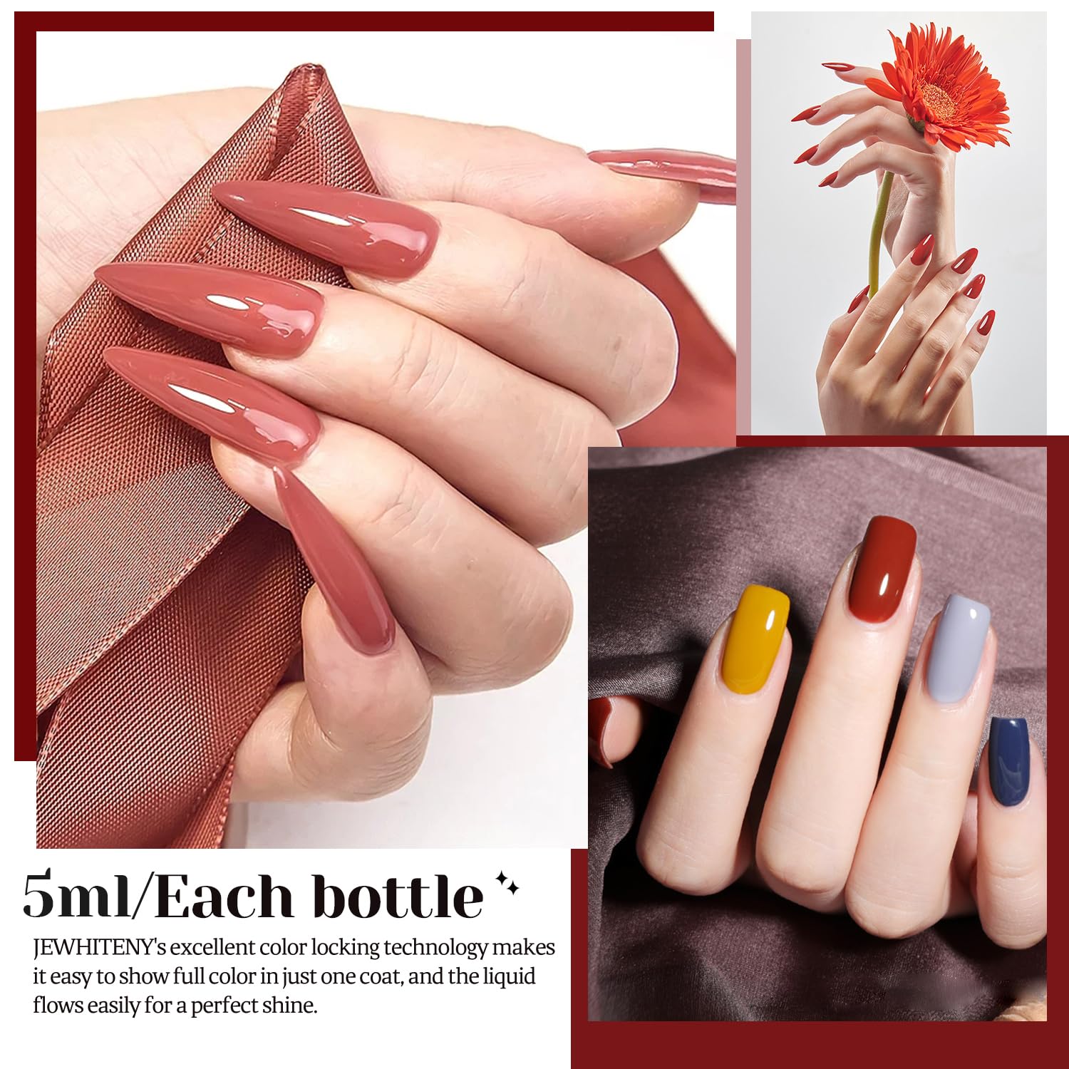 JEWHITENY 30pcs Gel Nail Polish Kit With 27 Colors + Matte Top Coat. Base Coat And Top Coat Polish Set For Manicure Nail Art Salon/Home Starter (Packaging May Vary) : Beauty & Personal Care