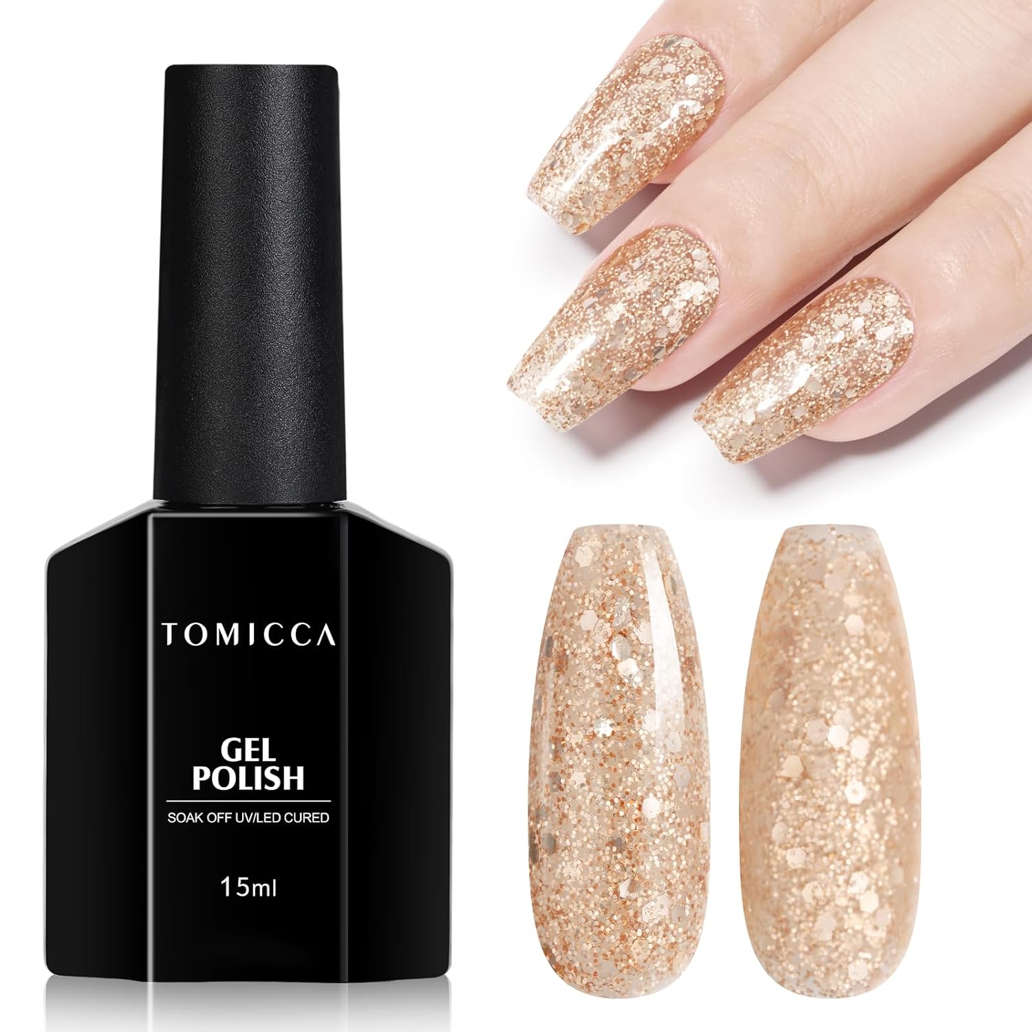 TOMICCA Nude Gel Nail Polish.15ml Light Nude Gel Polish.Soak Off Uv Led Cure Needed .Color Long Lasting Translucent Nail Art Manicure French Salon Diy Design Gifts For Woman : Beauty & Personal Care