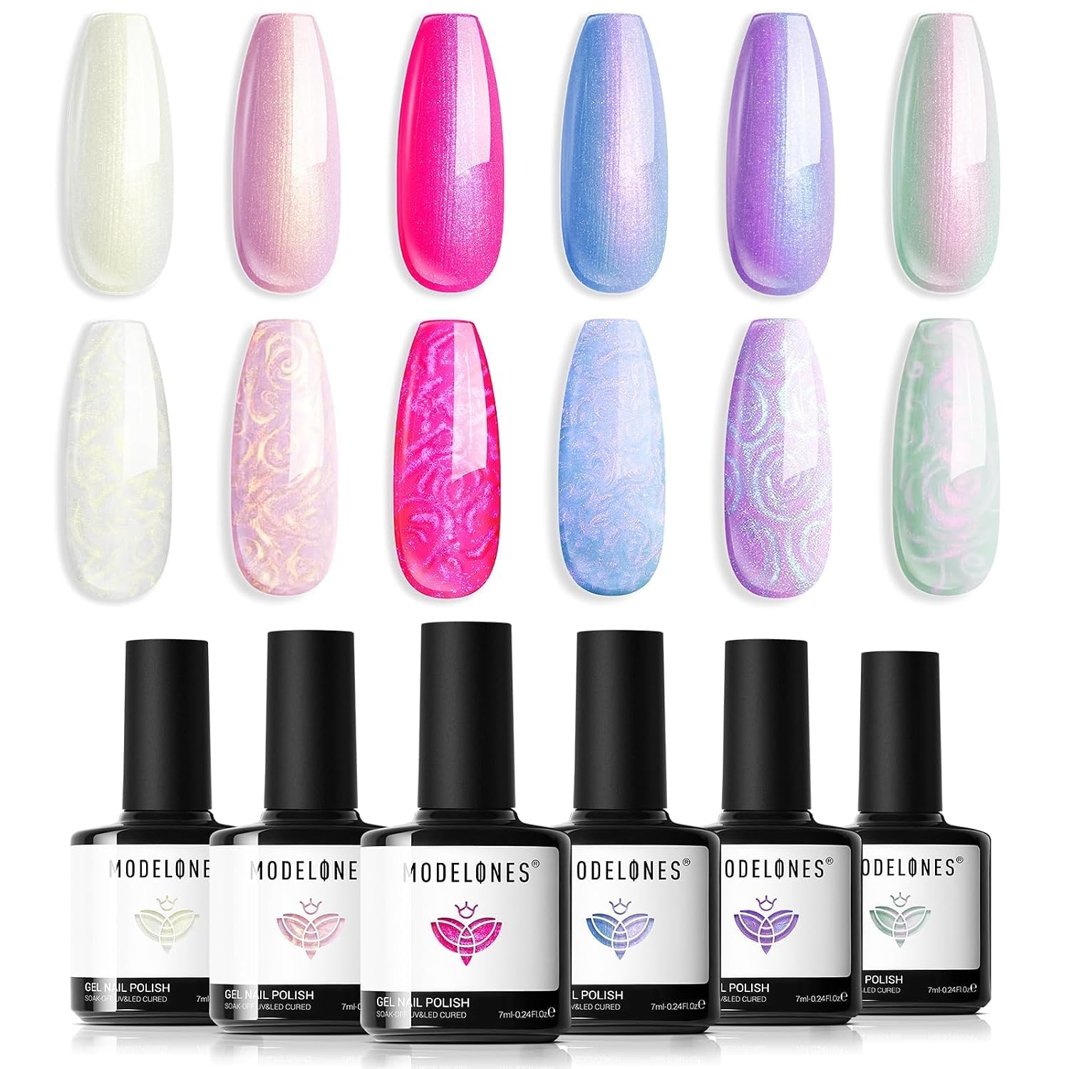 modelones Gel Nail Polish Kit -6 Colors Nude Pink Milky White Gel Polish Set Skin Tones Neutral Brown Soak Off Gel Nail Kit Manicure DIY Nail Art Salon Home Gift : Beauty & Personal Care