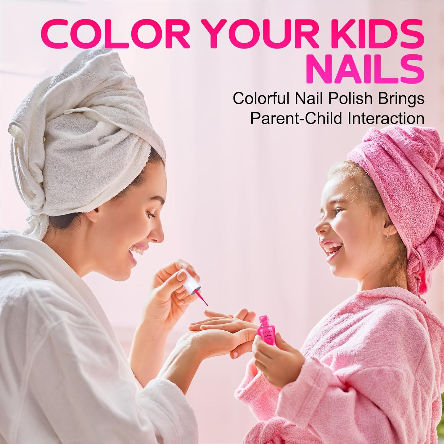 TOMICCA Kids Nail Polish Set. Non Toxic Quick Dry Water-Based Peel-Off 10 Colors Toddler Nail Polish Kit Natural Safe Quick Diy Kids Gifts Kit for Girls Ages 5+ : Beauty & Personal Care