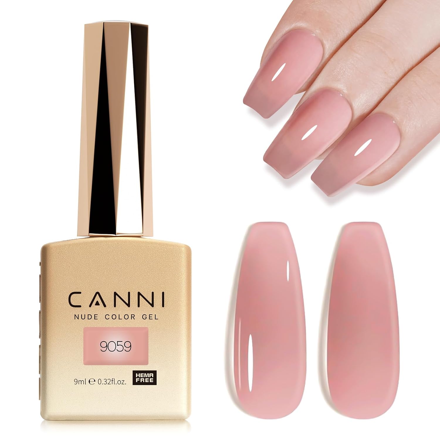 CANNI Light Pink Gel Nail Polish. 1Pcs Baby Pink Gel Polish Soft Pale Color High Gloss Soak Off U V Nail Manicure Salon DIY : Beauty & Personal Care
