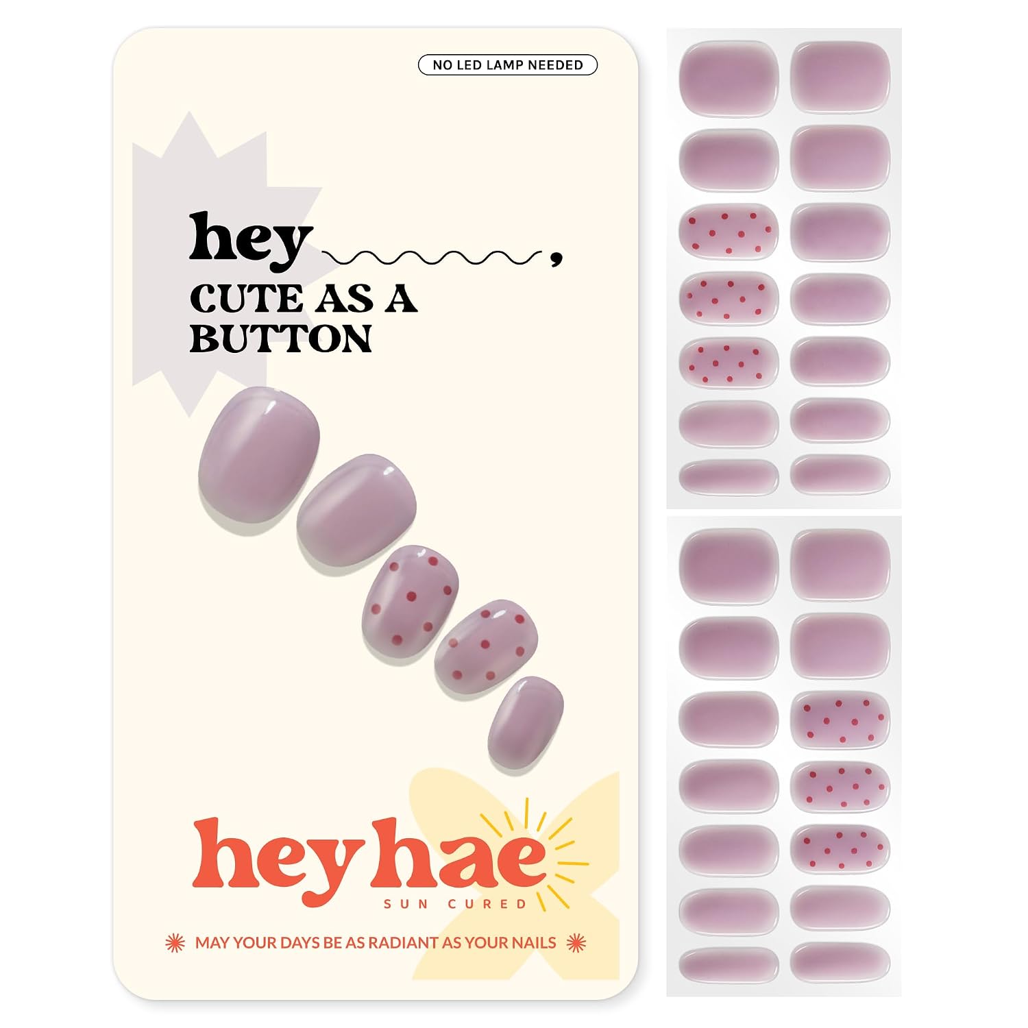 Heyhae Semi Cured Gel Nail Strips | No LED Lamp Needed | Solid. Pink. Spring | Easy Apply & Remove. Salon Quality | Includes 28 Strips. 1 Prep Pads. Nail File & Wooden stick - Hey. Strawberry Picking? : Beauty & Personal Care