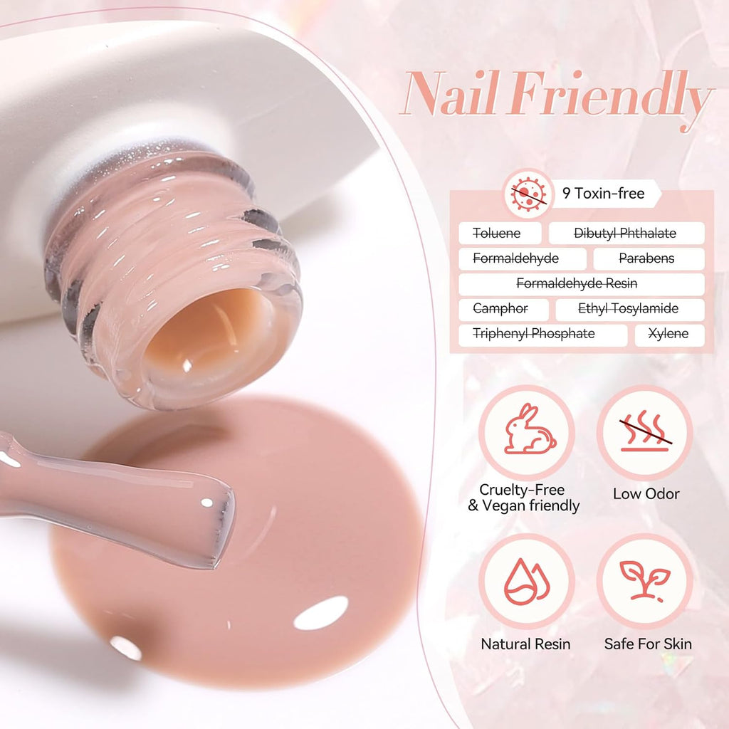 Born Pretty Nude Gel Nail Polish Jelly Light Nude Gel Polish.Sheer Translucent Skin Stone Natural Long Lasting Soak Off Gel Polish Nail Art DIY 15ML : Beauty & Personal Care