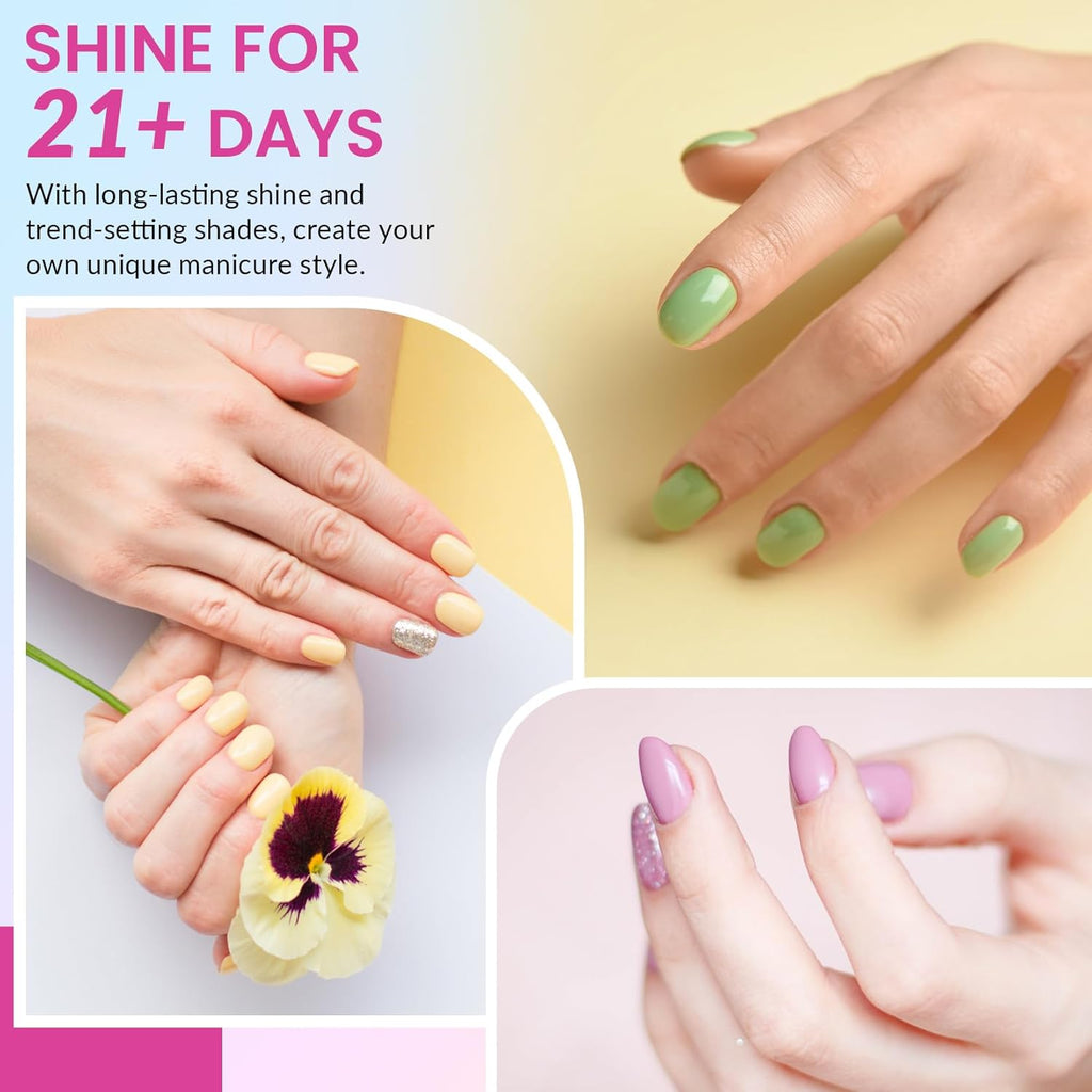 VANREESA 42 Pcs Gel Nail Polish Kit with U V Light 24 Popular Colors Gel Polish Nail Kit Green Blue Purple Pink Orange Complete Nail Kit with Manicure Tools Gifts for Women Girls : Beauty & Personal Care