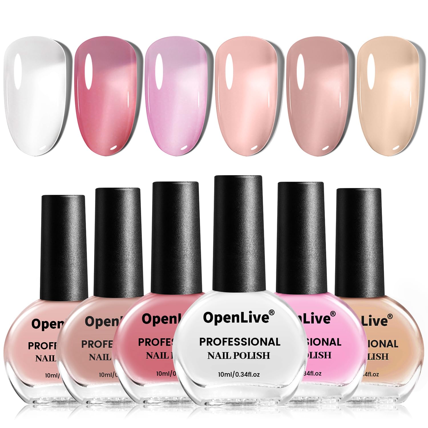 OpenLive 12 PCS Nail Polish Set With 10 Colour Combo. 2 PCS Base And Top Coat.Fast Drying Nail Polish For Home DIY And Beginners : Beauty & Personal Care