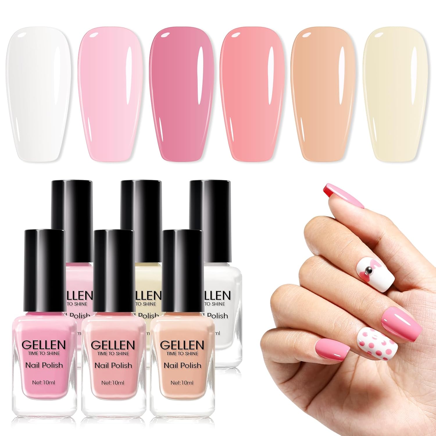 GELLEN Nail Polish Neutral Earth Tones. Nude Dusty Rose Fall Winter Air Dry Regular Nail Polish 6-color Set for Finger Toe Nails Home Salon All Seasons. Not UV Gel. Hema Free. Non Toxic. TPO Free : Beauty & Personal Care