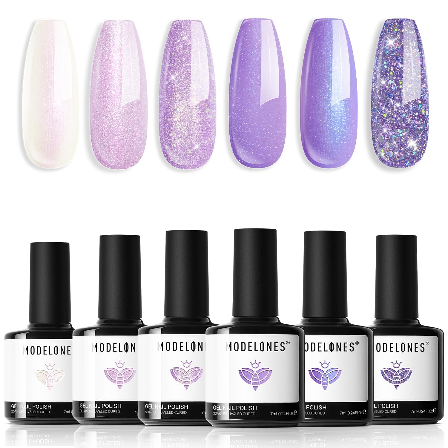 modelones Gel Nail Polish Kit -6 Colors Nude Pink Milky White Gel Polish Set Skin Tones Neutral Brown Soak Off Gel Nail Kit Manicure DIY Nail Art Salon Home Gift : Beauty & Personal Care