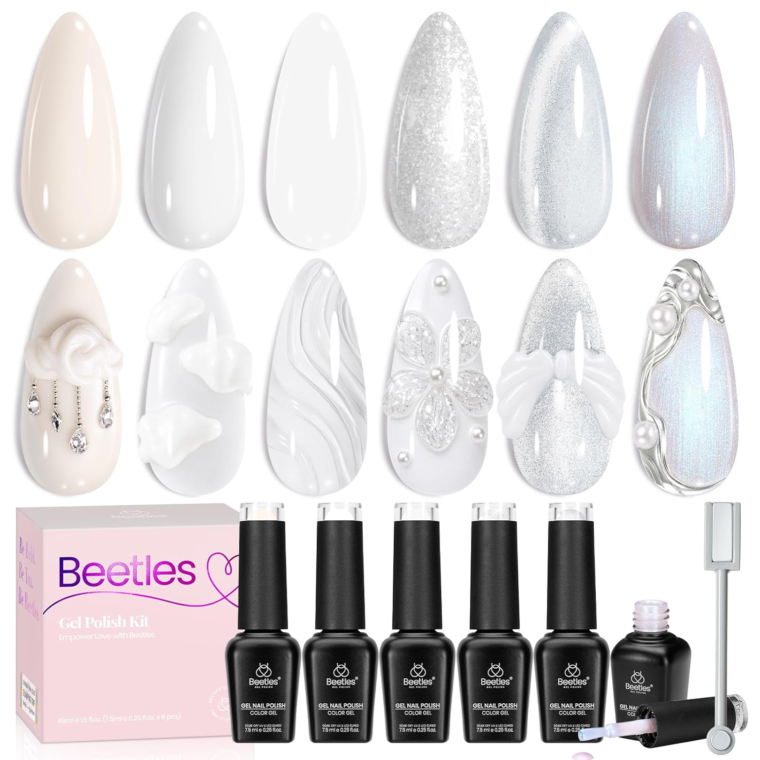 Beetles Nude Gel Nail Polish Set - 6 Colors Nude Pink Brown Neutral Jelly Gel Polish Kit Sheer Translucent Effect Soak Off UV Nail Art Design Drunken Rose Collection Manicure Gift for Women : Beauty & Personal Care