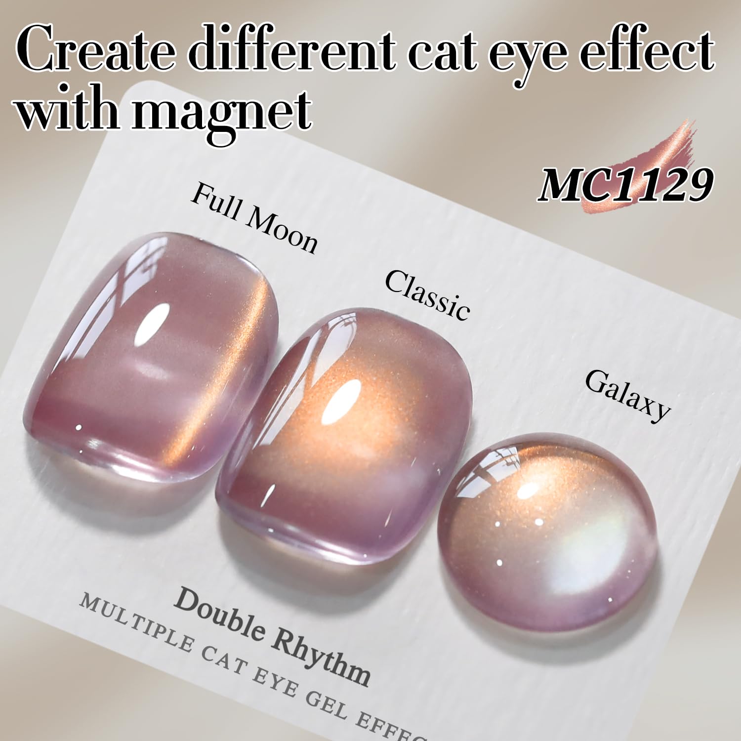 Double Rhythm 15ML Ice Glass Cat Eye Gel Polish with Magnet Holographic Glitter Shimmer Translucent Sheer Color Salon Soak Off Magnetic Nail at Home (Golden Violet-MC1129) : Beauty & Personal Care