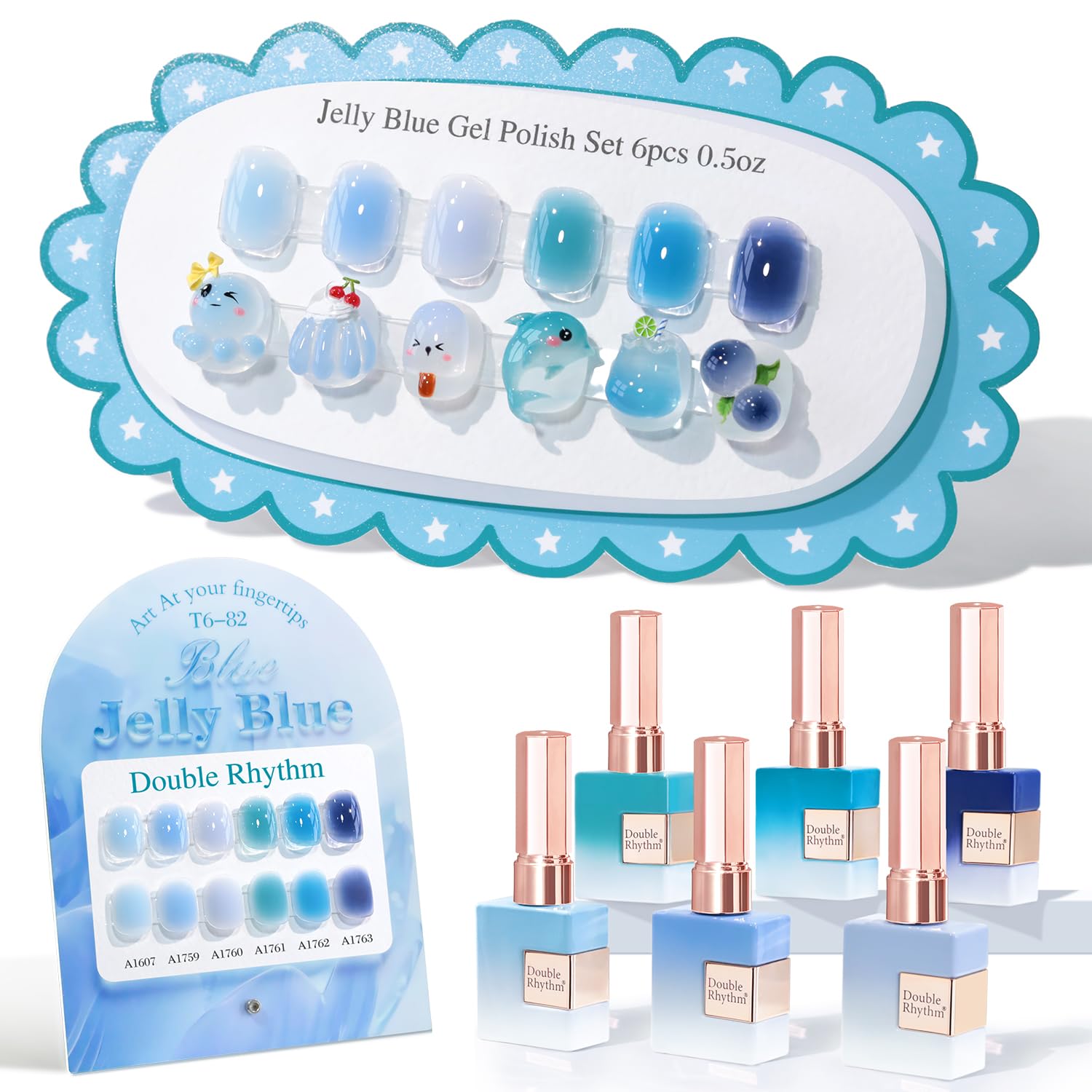 Double Rhythm 6 Pcs 15 ML Gel Polish Set Same Color Same Bottle Soak Off Gel Polish Kit Nail Art Manicure Salon DIY at Home for Women (Burgundy Red Nude Pink Purple Beige-T6-3) : Beauty & Personal Care