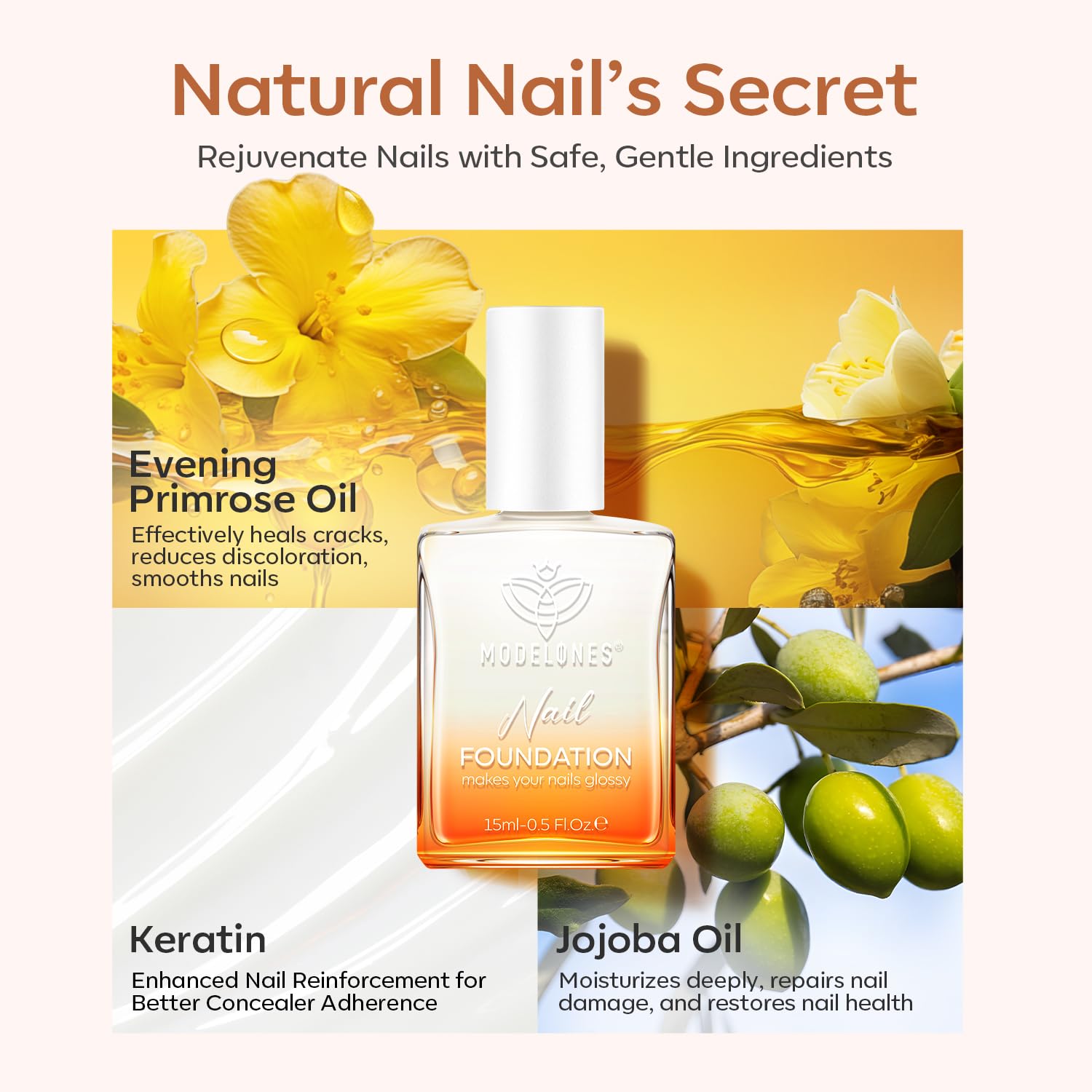 modelones Nail Strengthener. Milky White Nail Polish Nail Repair for Damaged Nails Hardener Quick Dry Nail Growth Natural Nail Concealer Foundation Strengthening Nails & Toenails Women Manicurist : Beauty & Personal Care