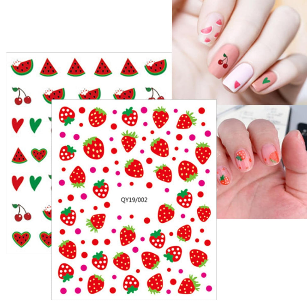 JMEOWIO 14 Sheets Cute Nail Stickers for Kids Nail Art Stickers Decals Self-Adhesive Pegatinas Uñas Rainbow Flower Fruit Nail Supplies Nail Art Design Decoration Accessories : Beauty & Personal Care